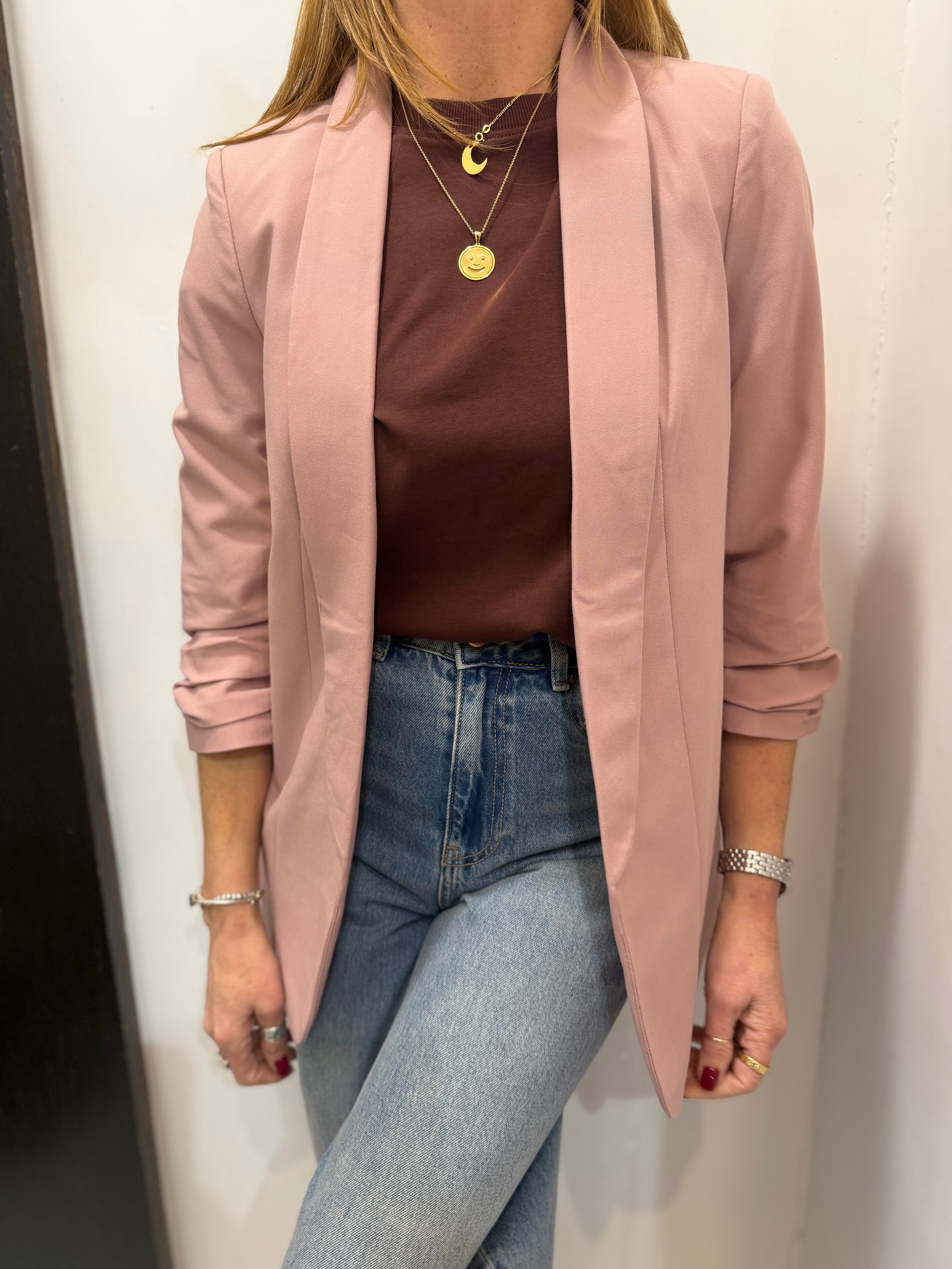 Blazer con manica arricciata Pieces