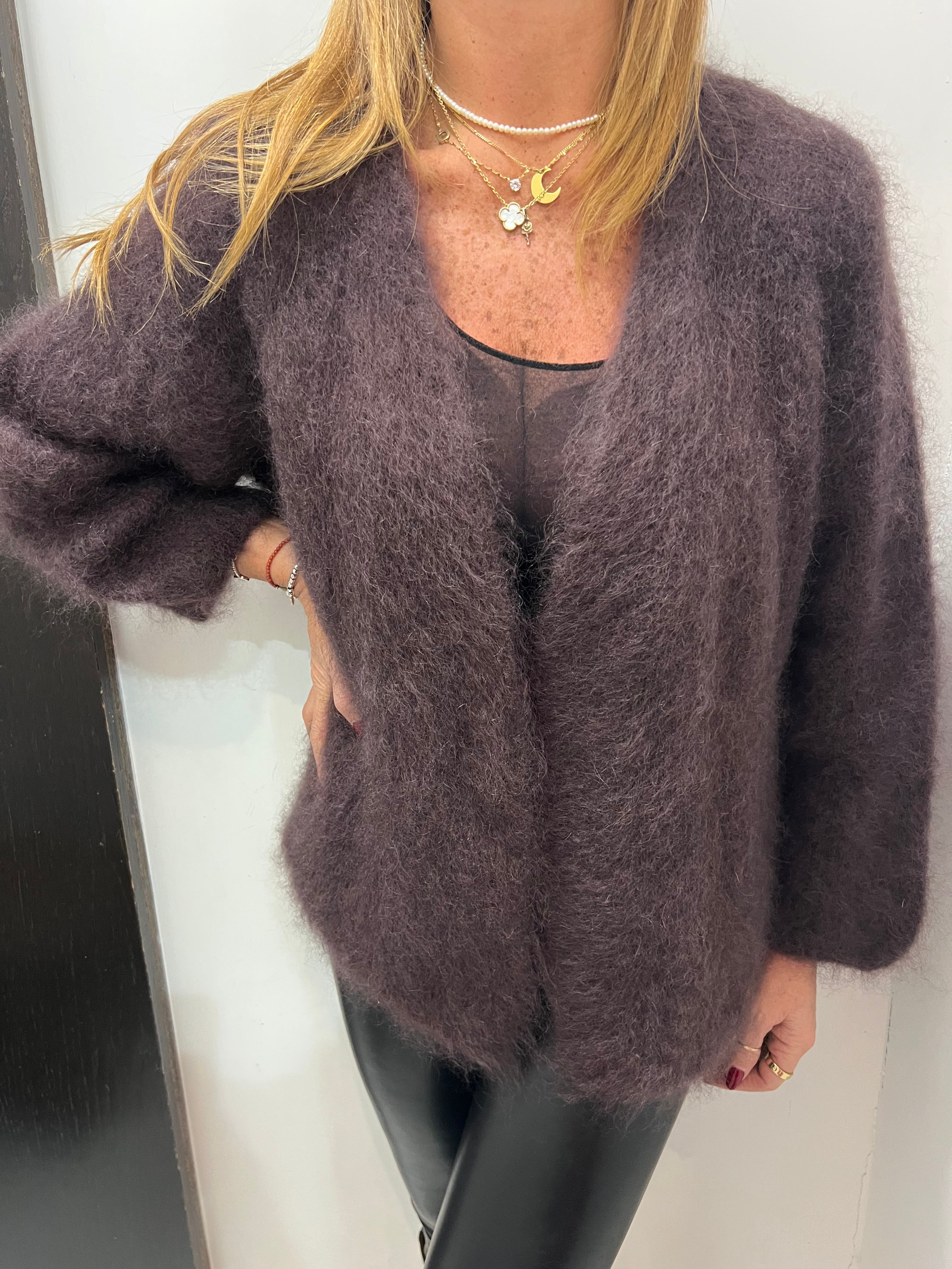 Cardigan senza chiusura in mohair Emisphere