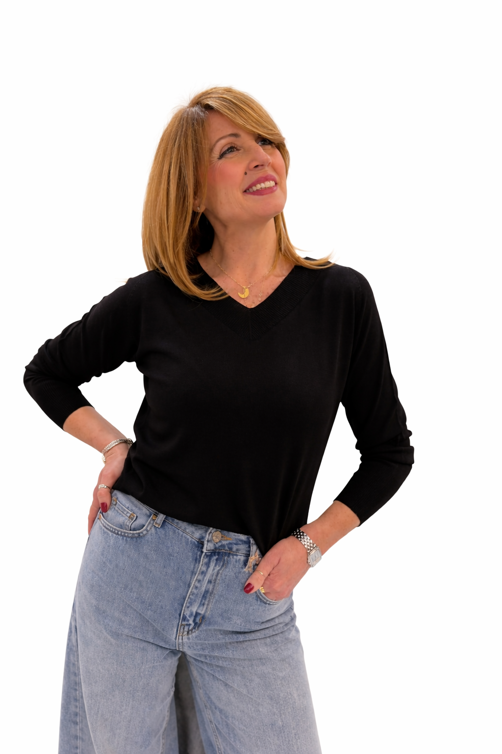 Maglia scollo a V in filo Kaos Jeans