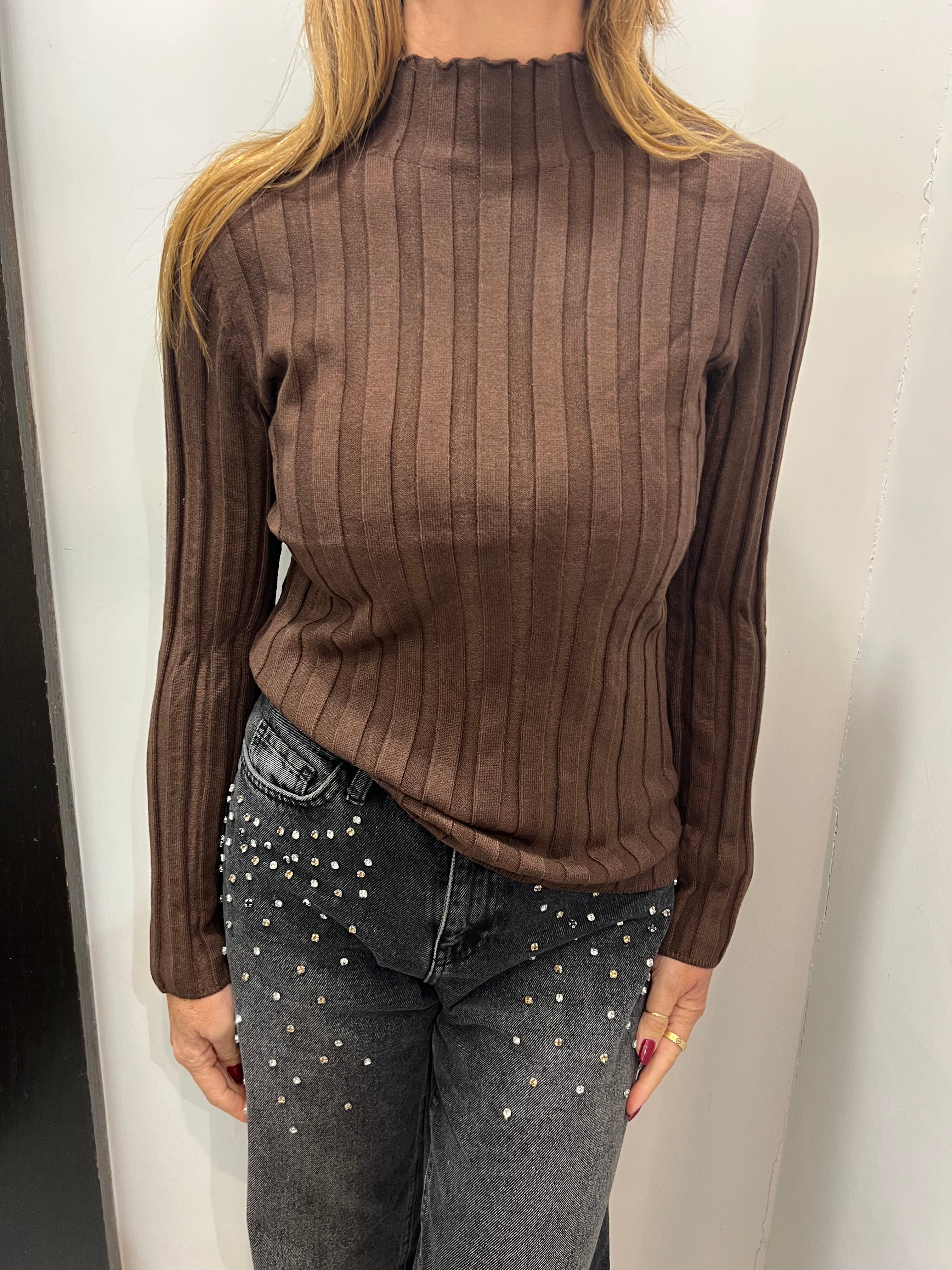 Maglia costine mezzo collo Emisphere