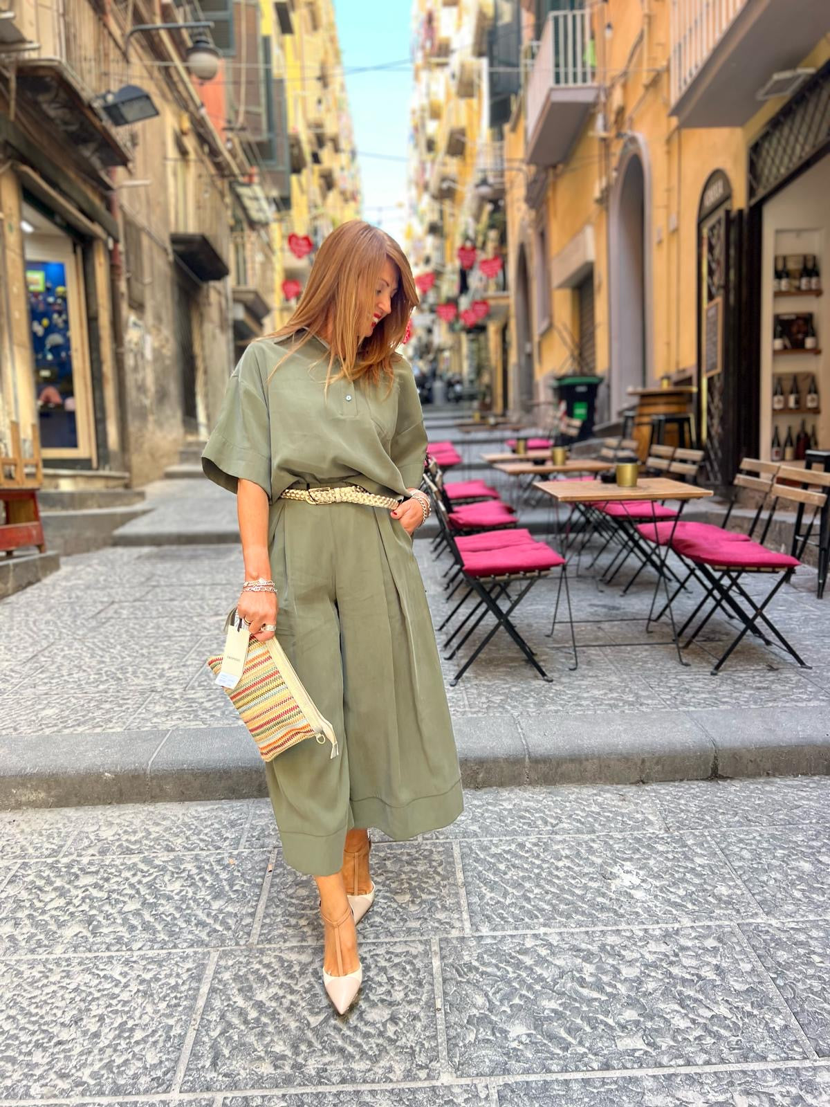 Pantaloni ampi a vita alta Imperial