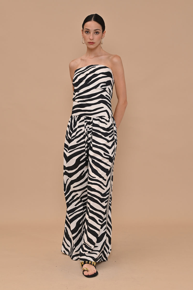 Top a fascia stampa zebra Kaos Jeans