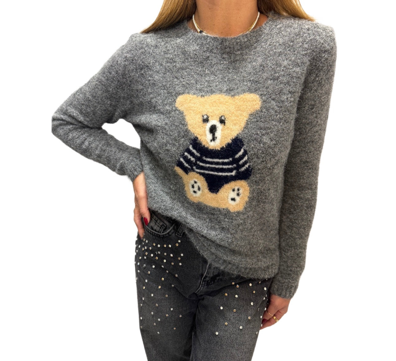 Maglia Teddy in lana con ricamo orsetto
Emisphere