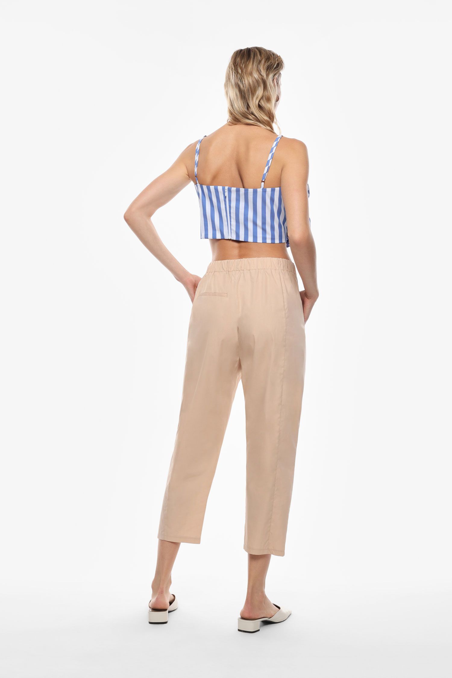 Pantaloni cropped a vita media elasticizzata Imperial