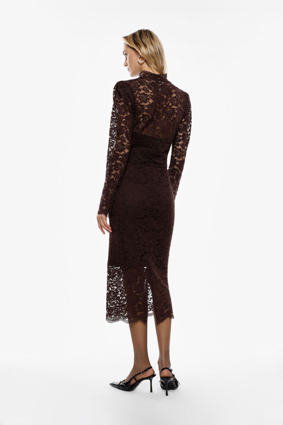 Gonna lunga in pizzo con spacco e cintura Imperial