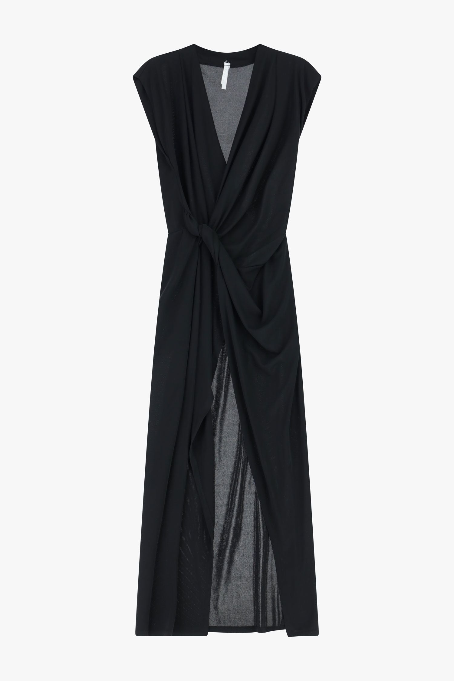 Abito lungo drappeggiato scollo a v senza maniche Imperial