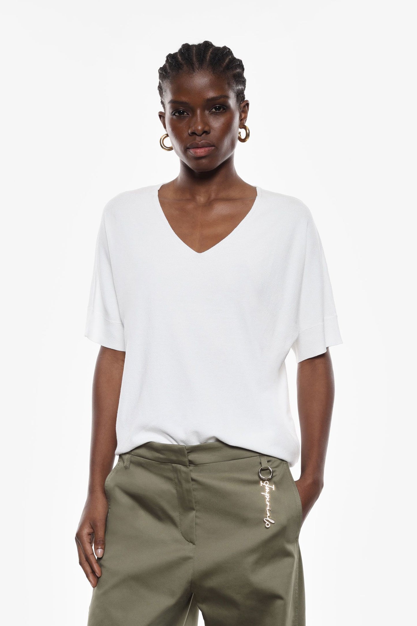 Maglia maniche corte v scollo