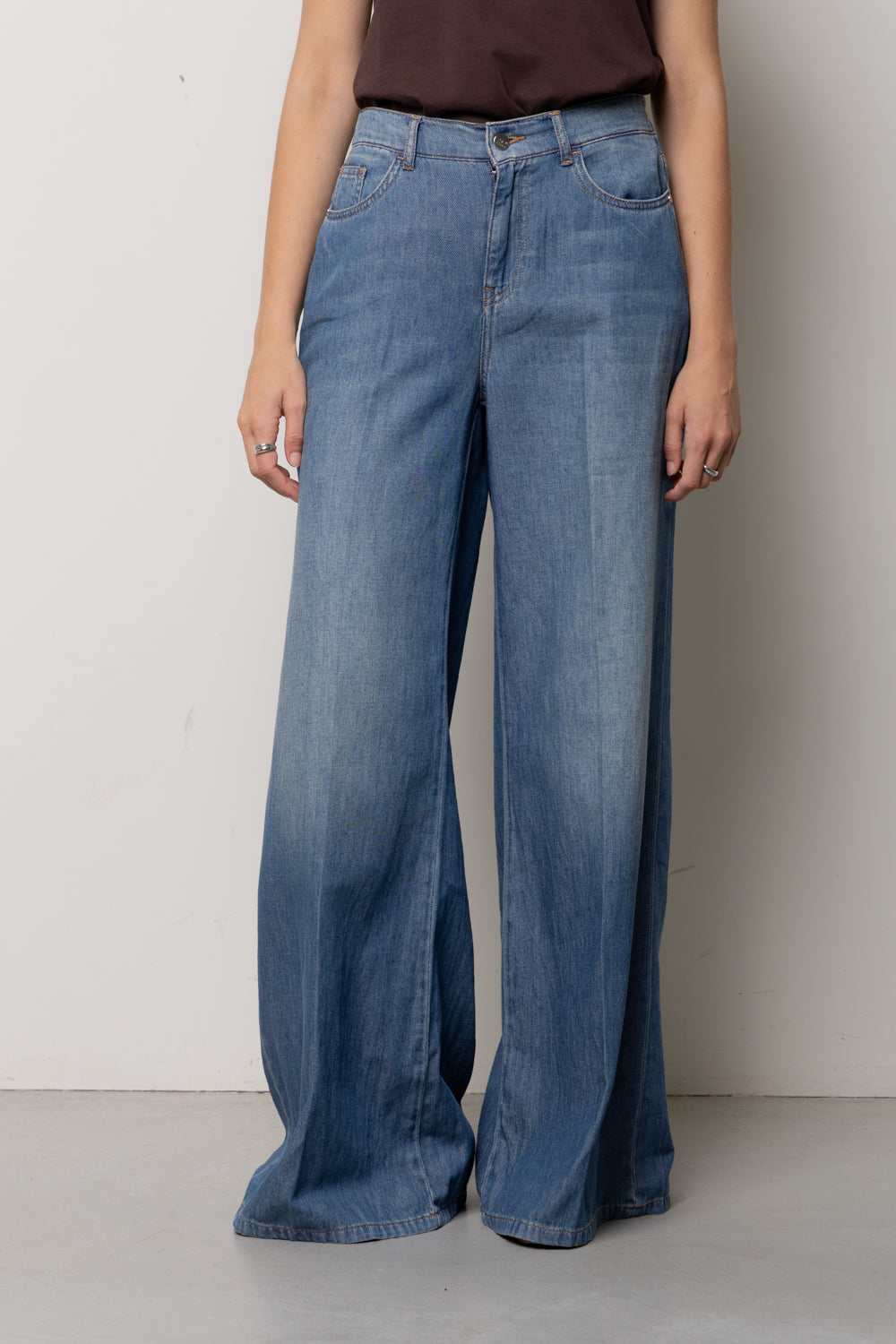 Jeans wide leg vita alta Kaos Denim