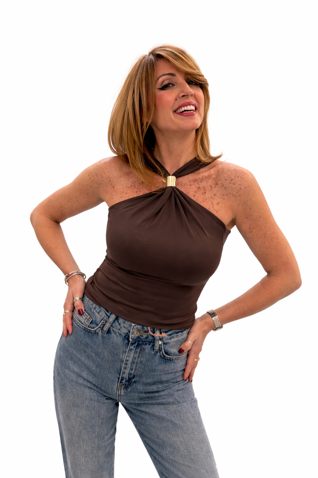 Top scollo halter Kaos Jeans