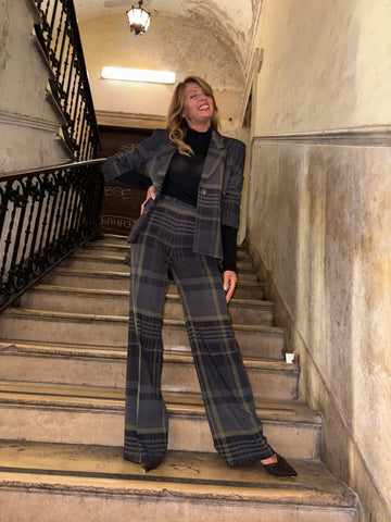 Pantaloni fluidi in check Imperial