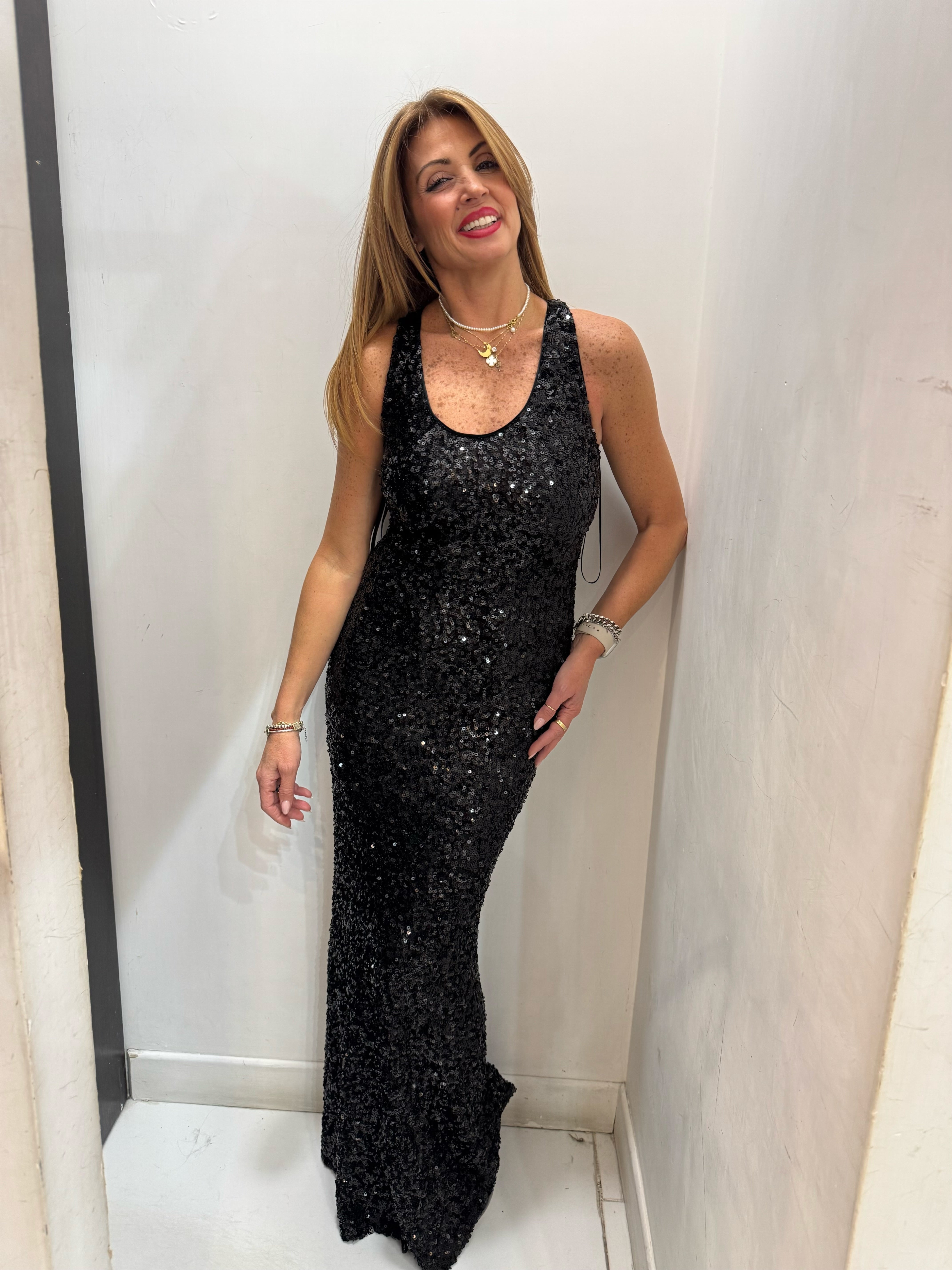 Abito lungo paillettes Imperial