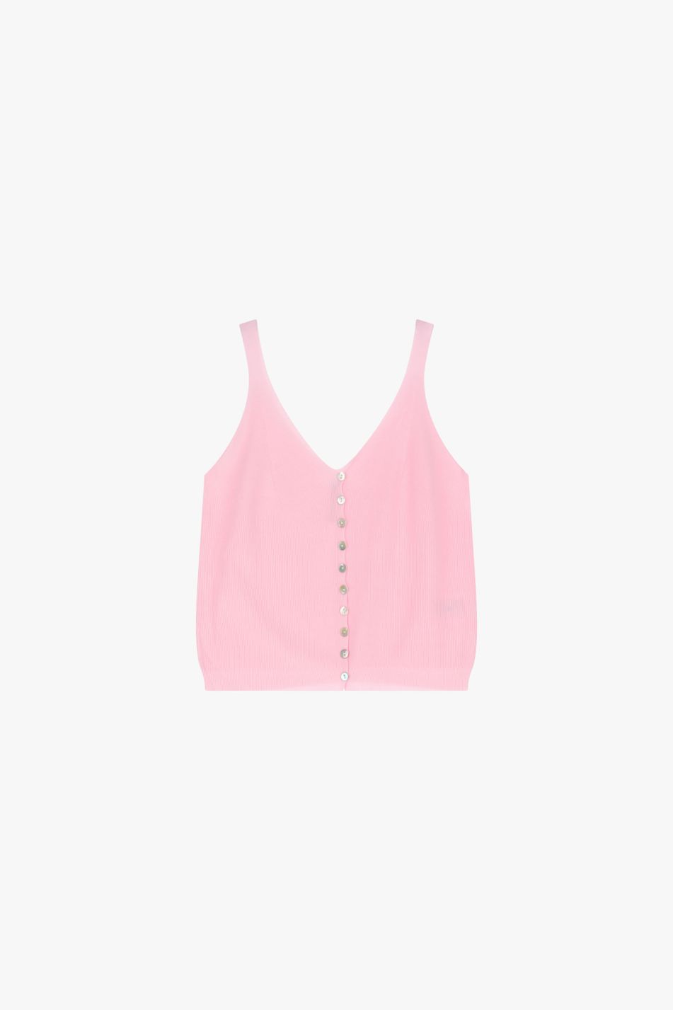 Top smanicato in maglia con bottoni