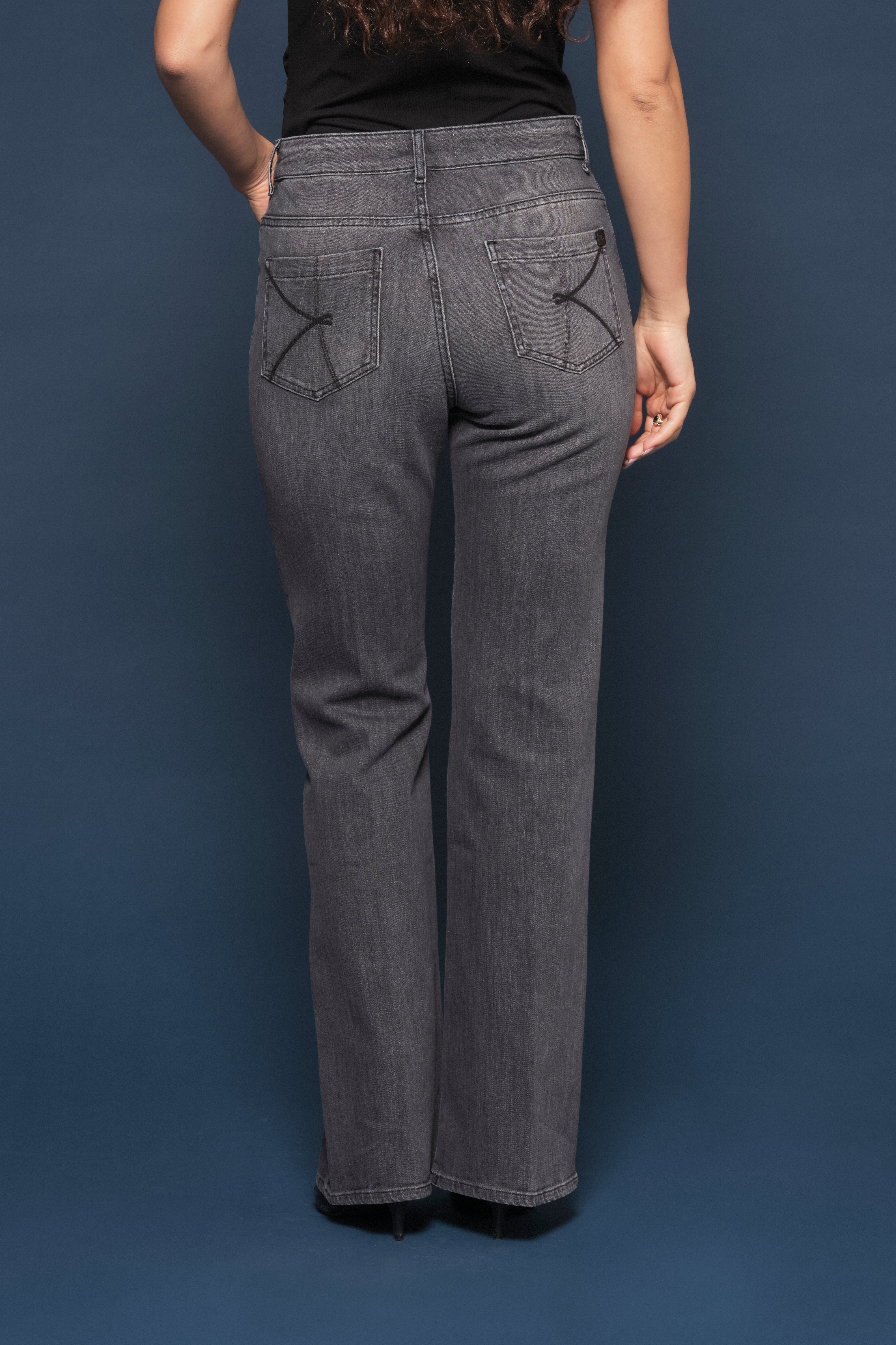 Jeans bootcut nero délavé by Kaos Denim