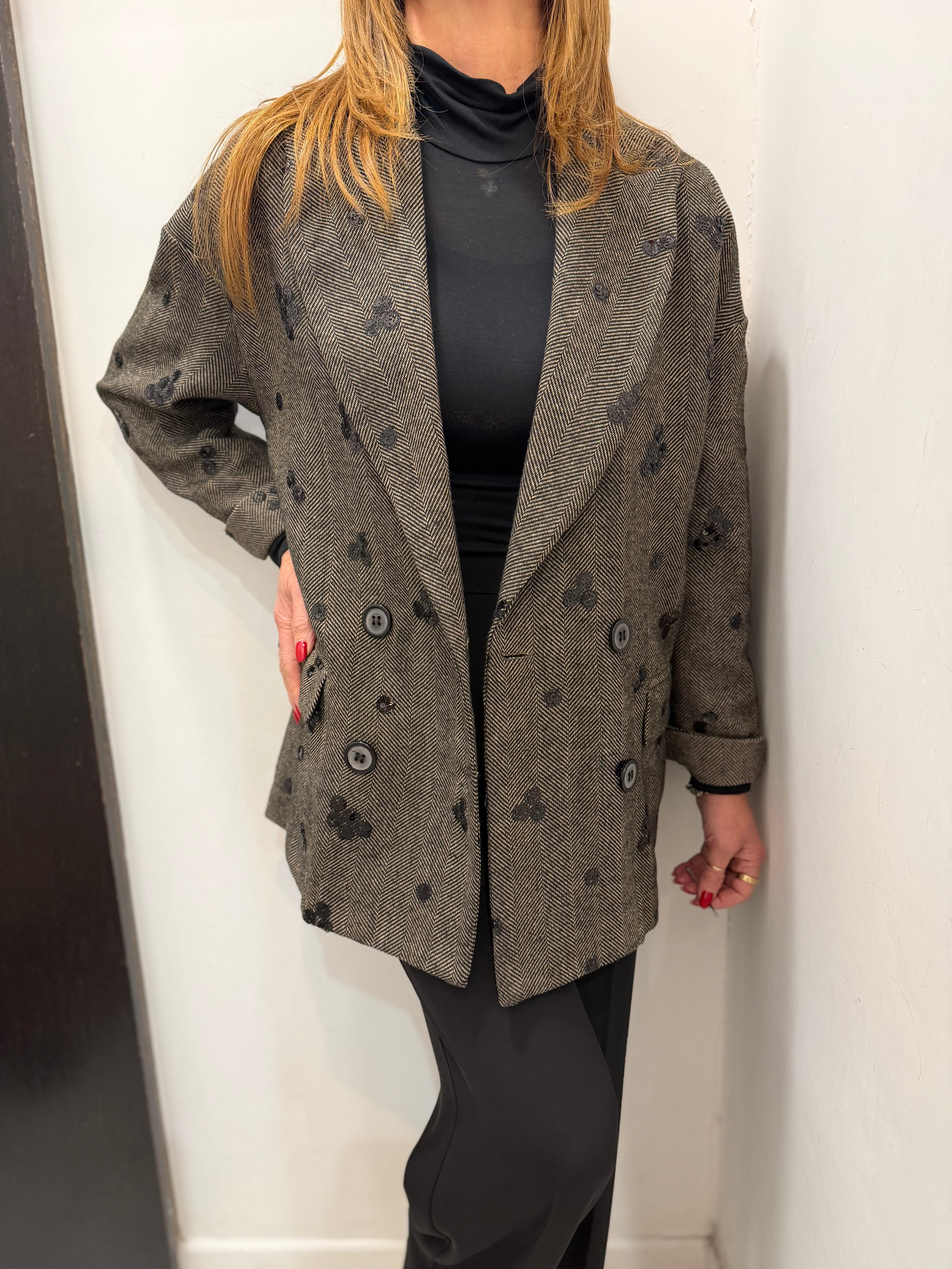 Giacca spigata con paillettes Emisphere