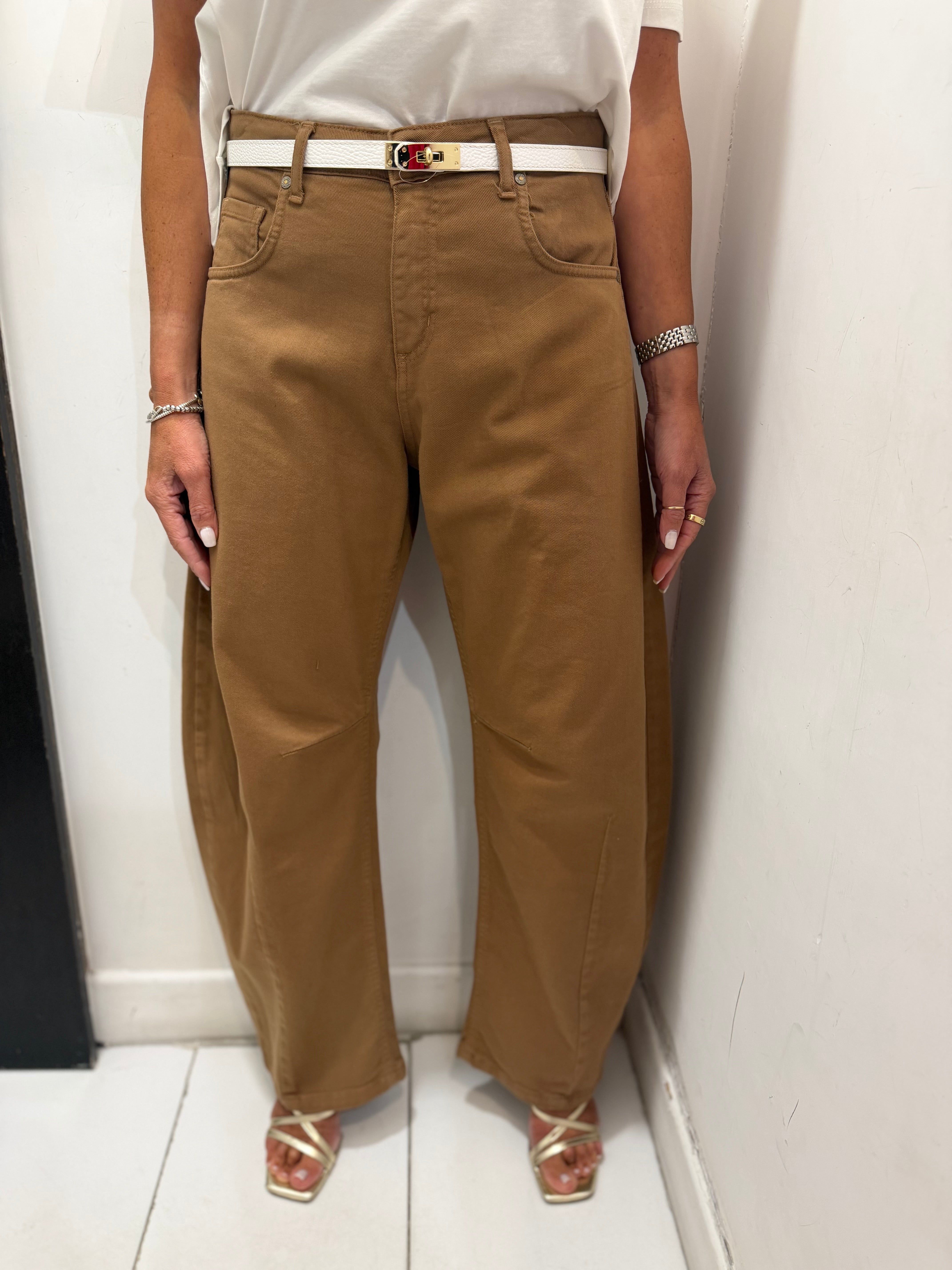 Trousers ampi cinque tasche vita alta Dixie