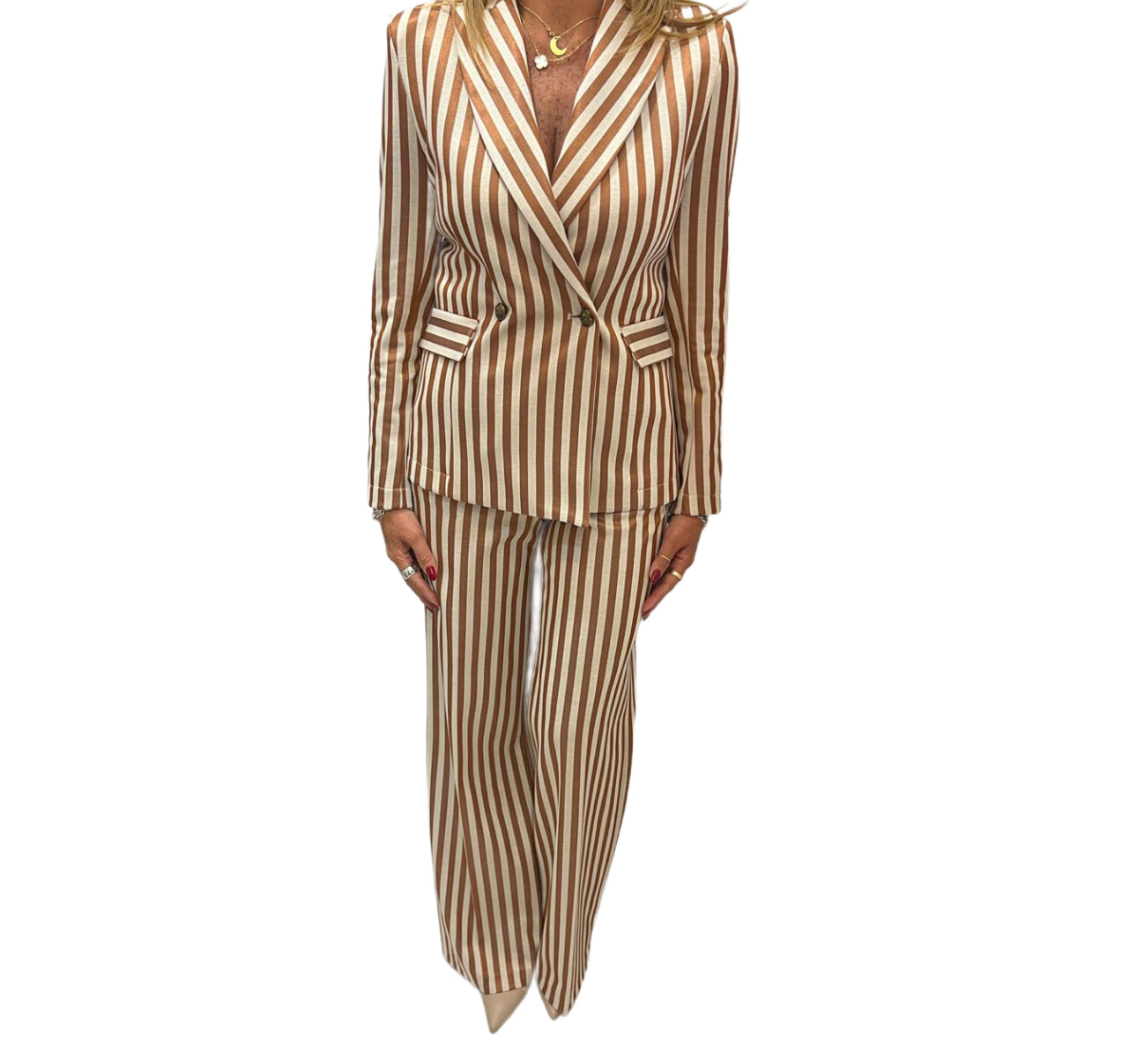 Tailleur rigato Angela Davis