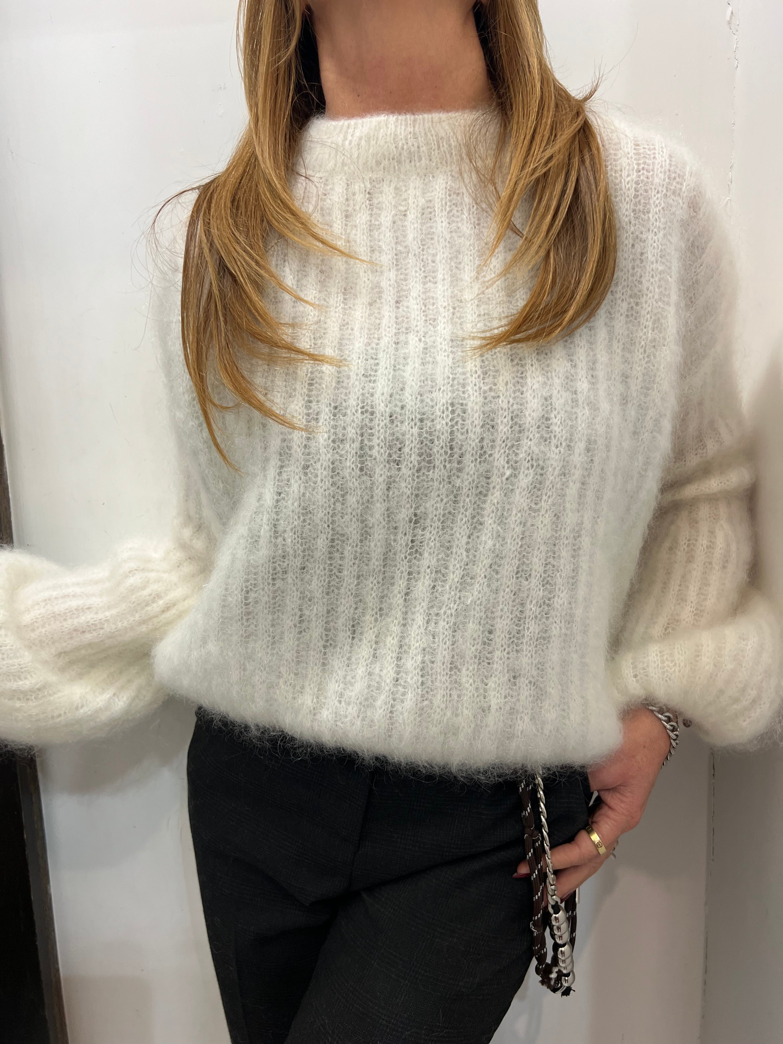 Maglia con manica balloon in mohair Emisphere