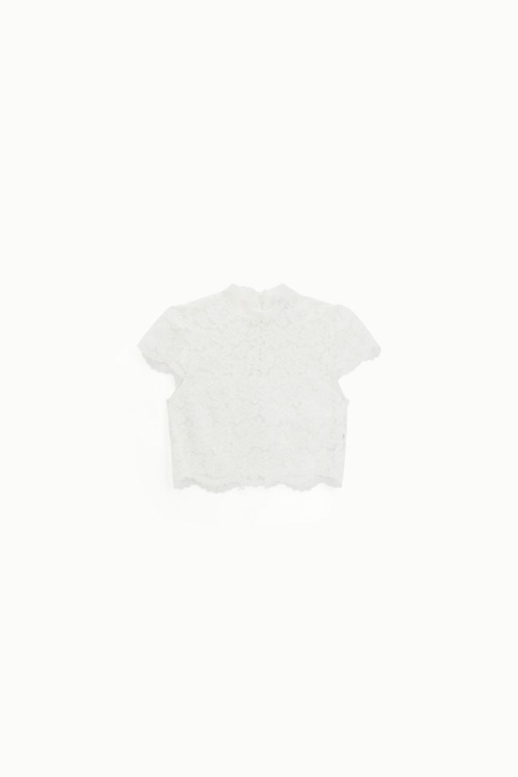 Top con maniche corte in pizzo Imperial