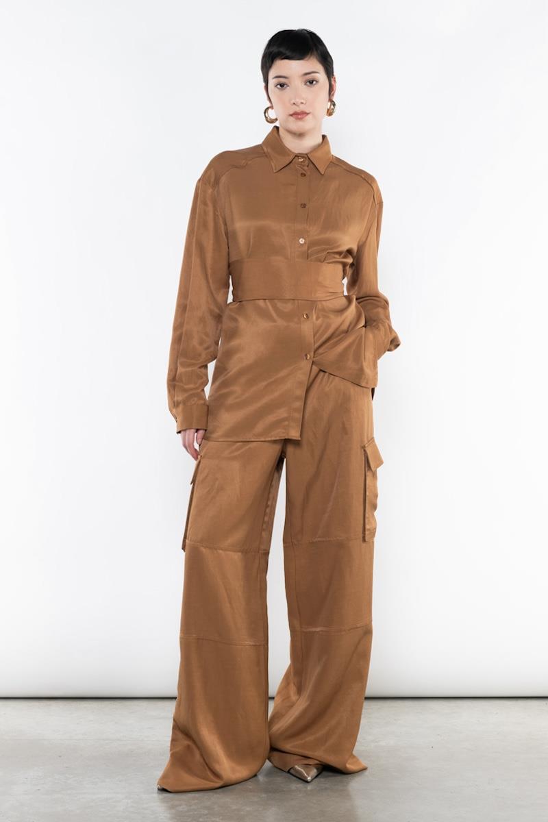 Pantaloni linea diritta impunturati con tasche Kaos Donna