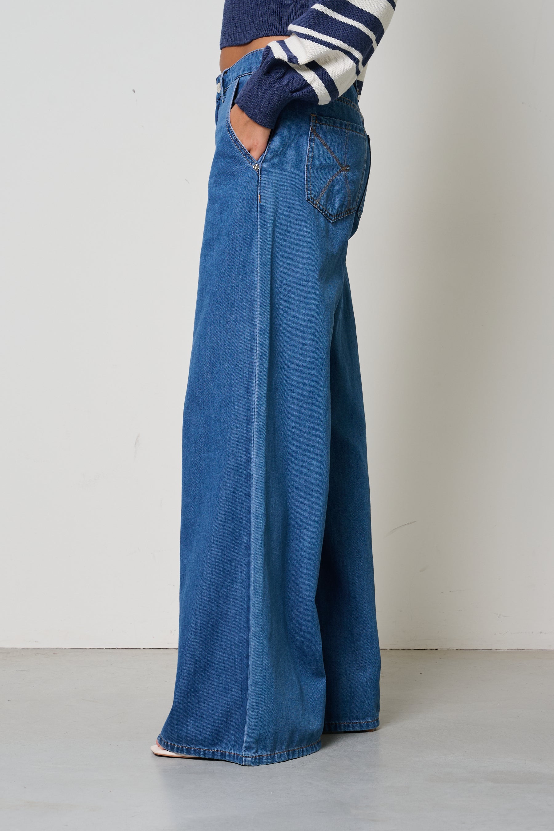 Jeans wide leg vita regolare Kaos Denim