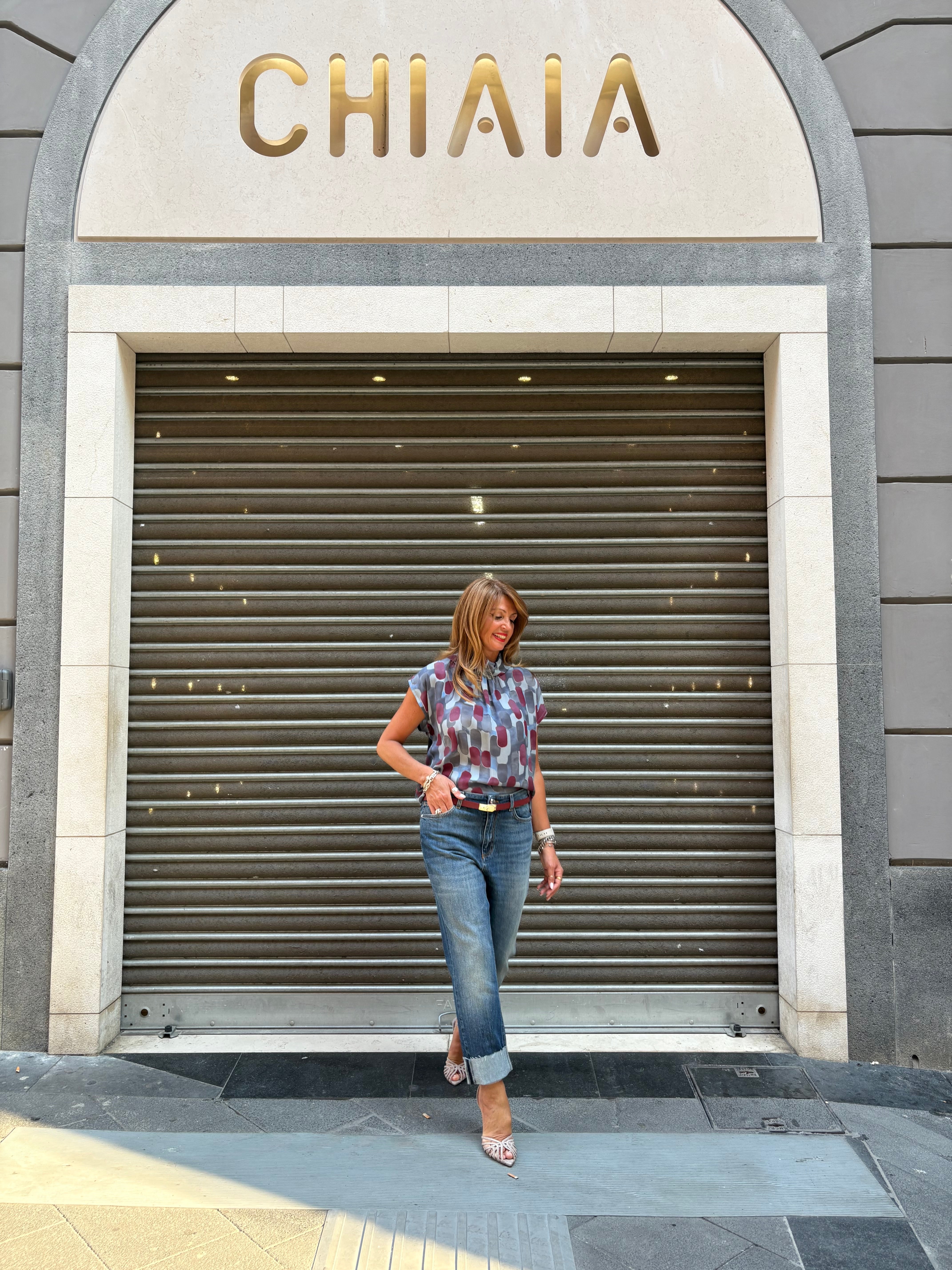 Blusa stampa geometra Manila Grace