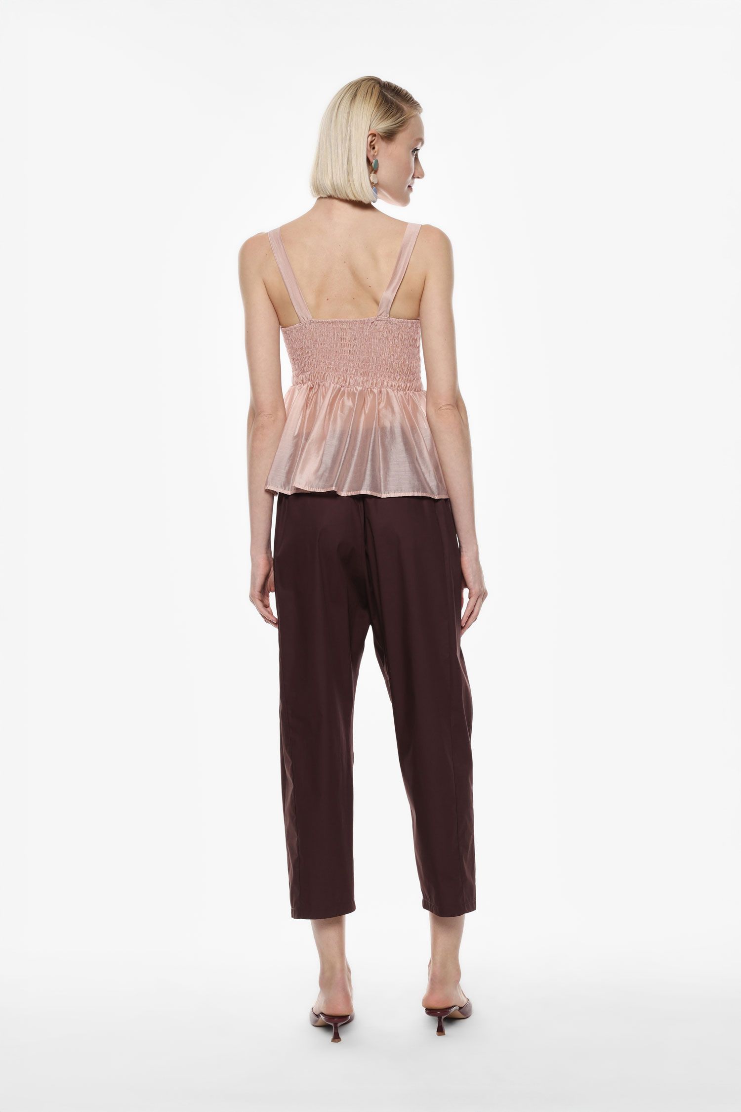 Pantaloni cropped a vita media elasticizzata Imperial