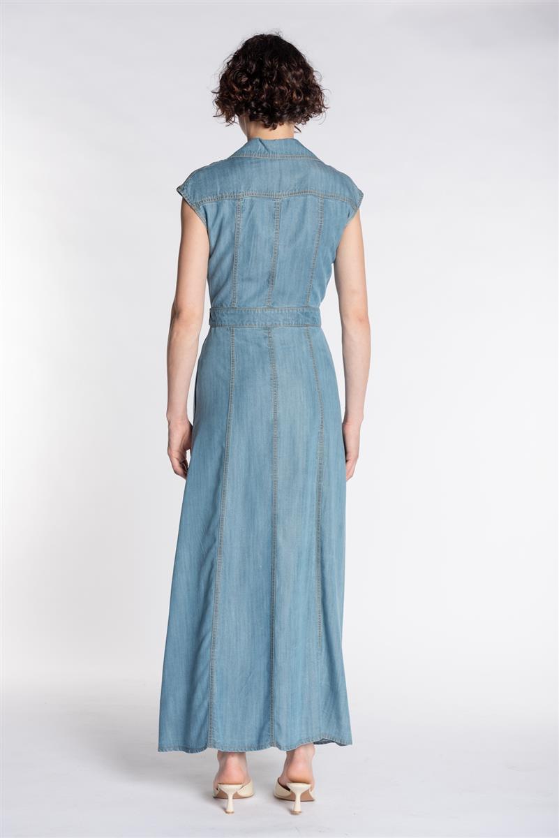 Abito a portafoglio in tencell effetto denim Kaos Denim