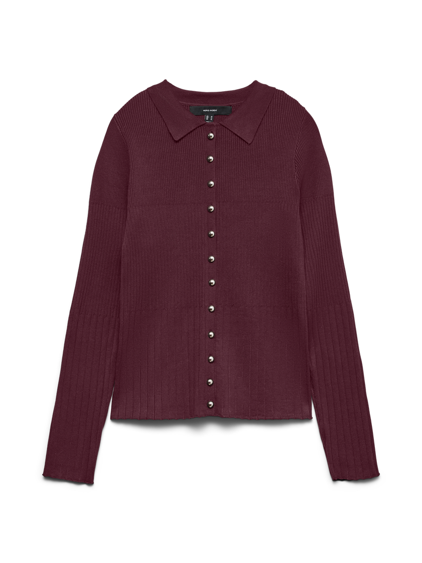 Pull a costine con colletto e bottoni Vero Moda