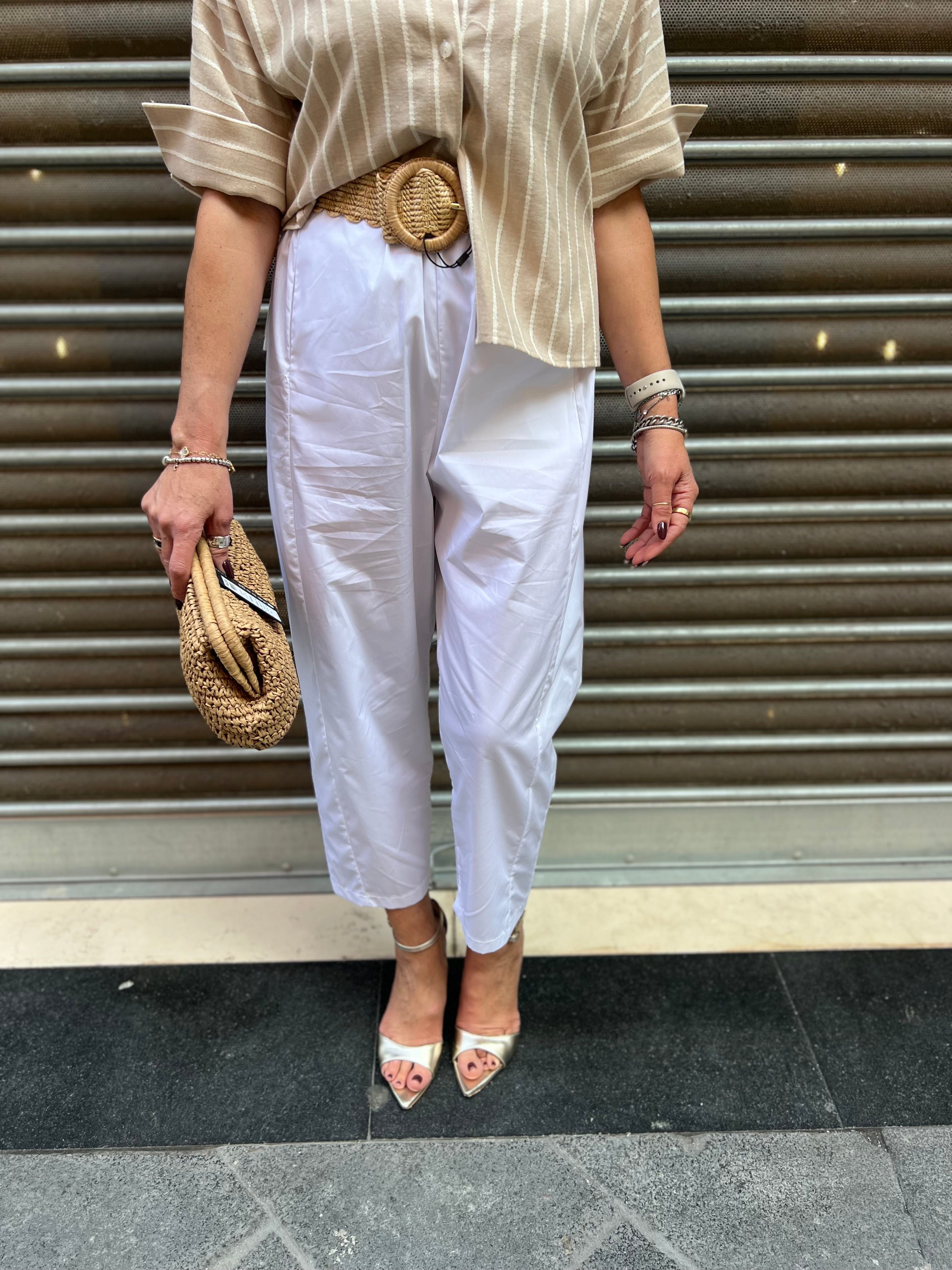 Pantaloni cropped a vita media elasticizzata Imperial