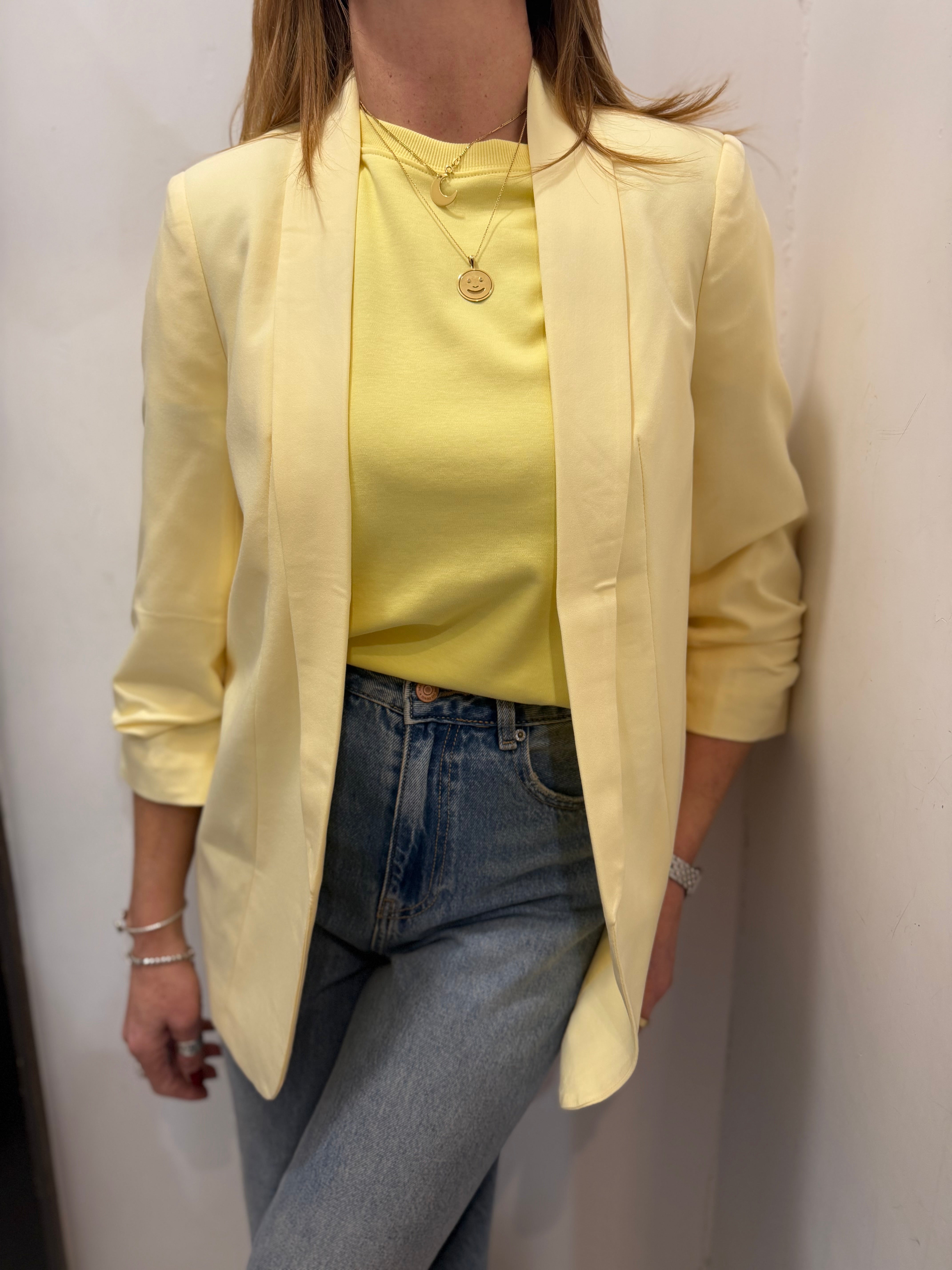 Blazer con manica arricciata Pieces