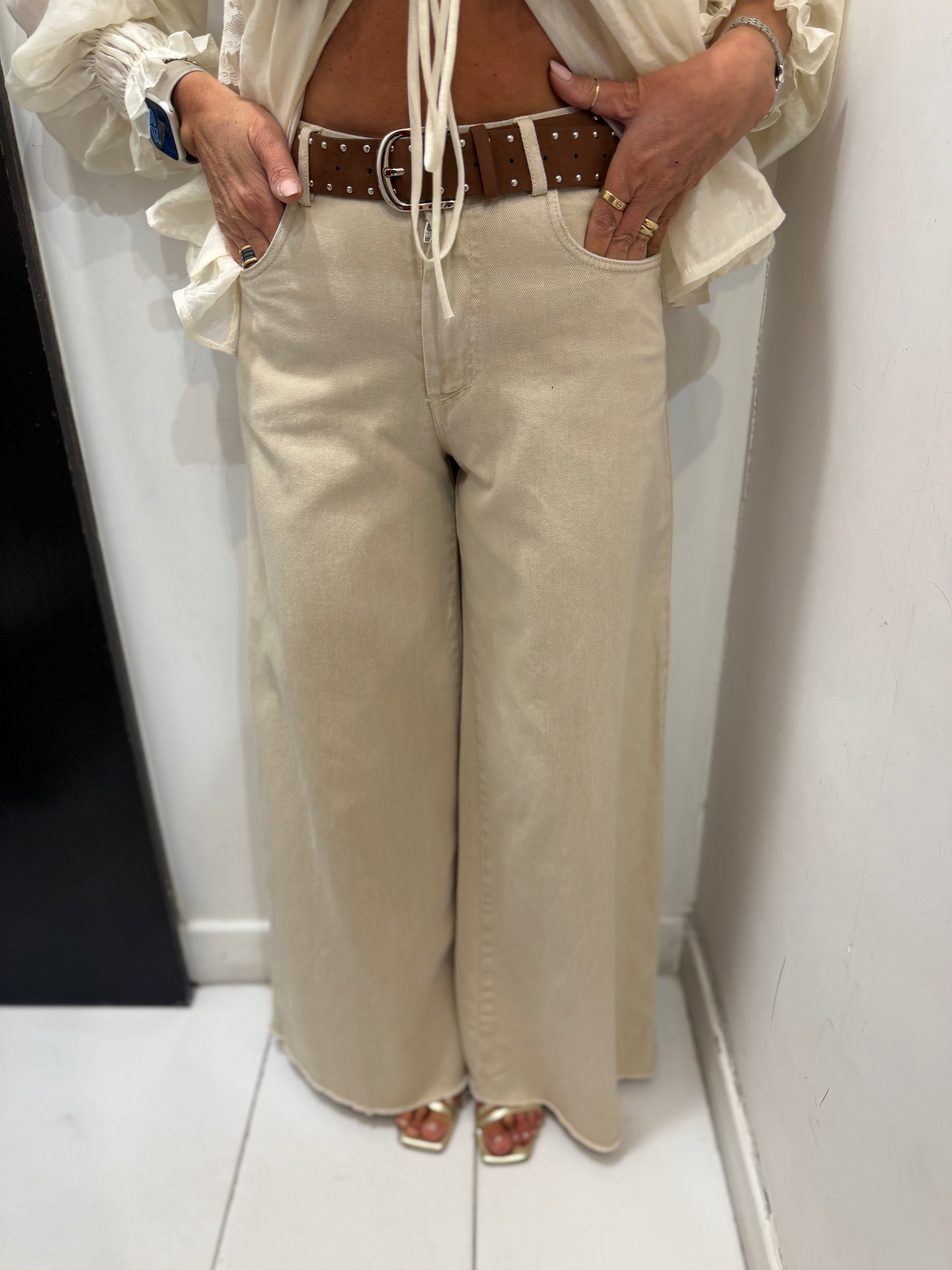 Jeans palazzo con cintura Emisphere