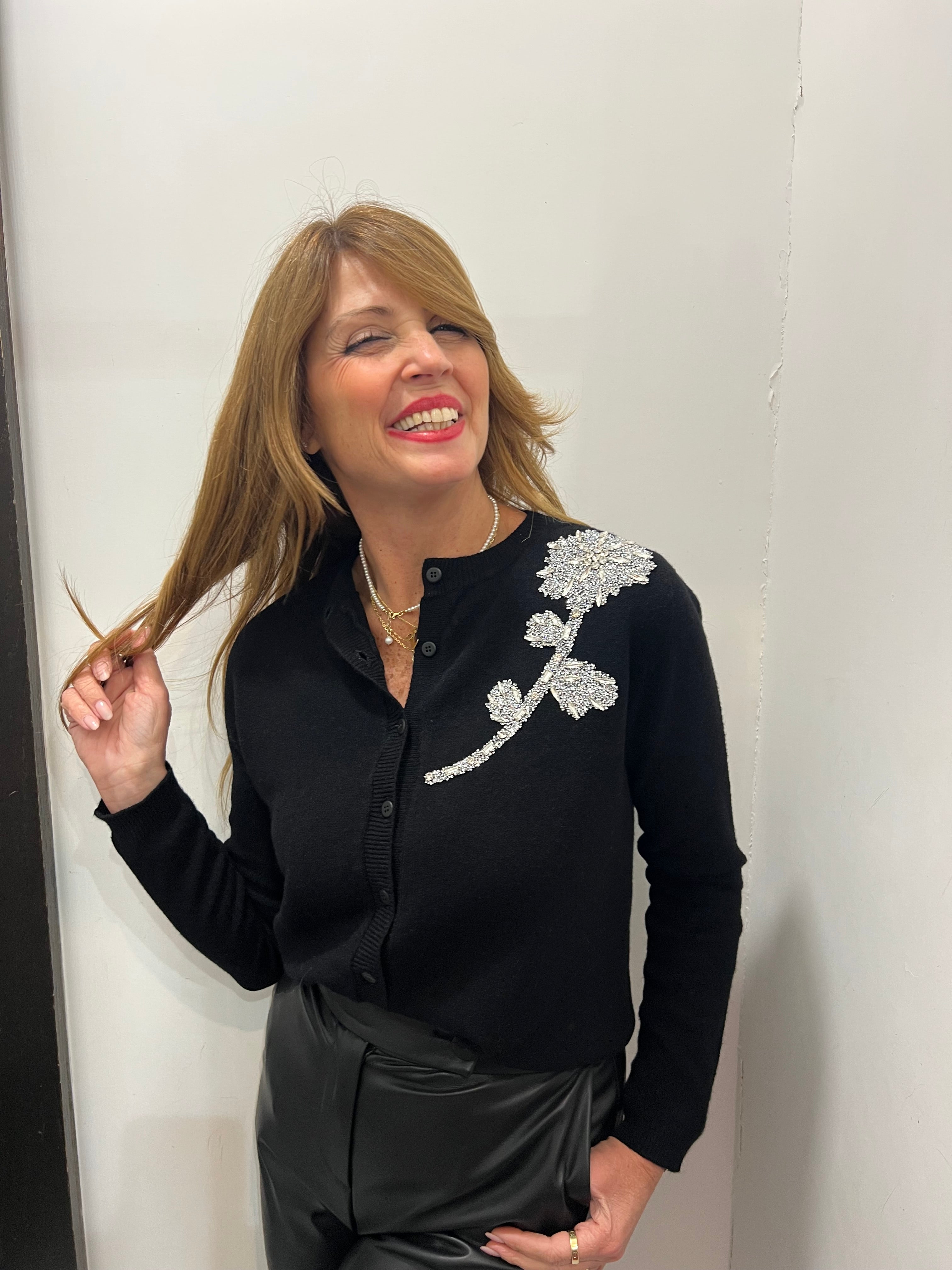 Cardigan con dettagli gioiello Angela Davis