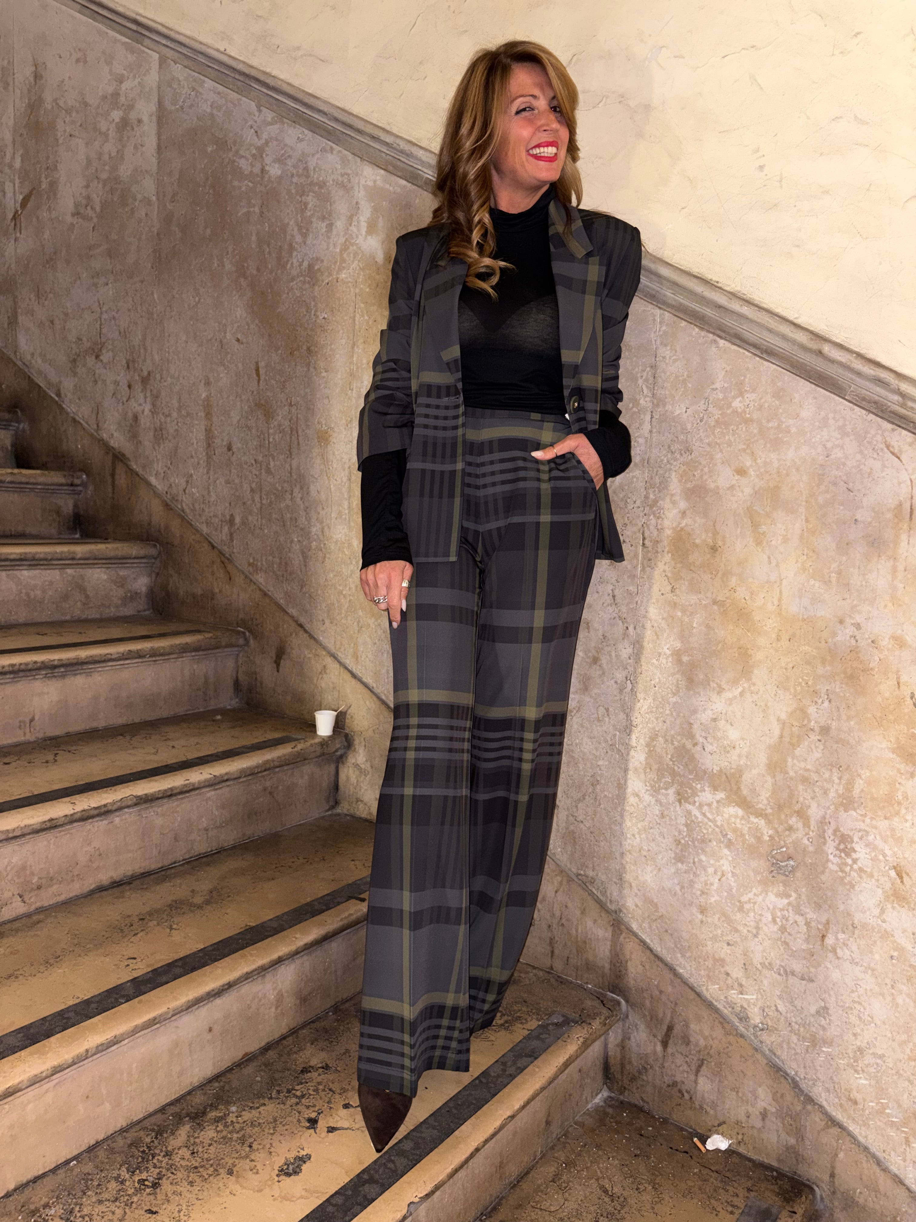 Pantaloni fluidi in check Imperial