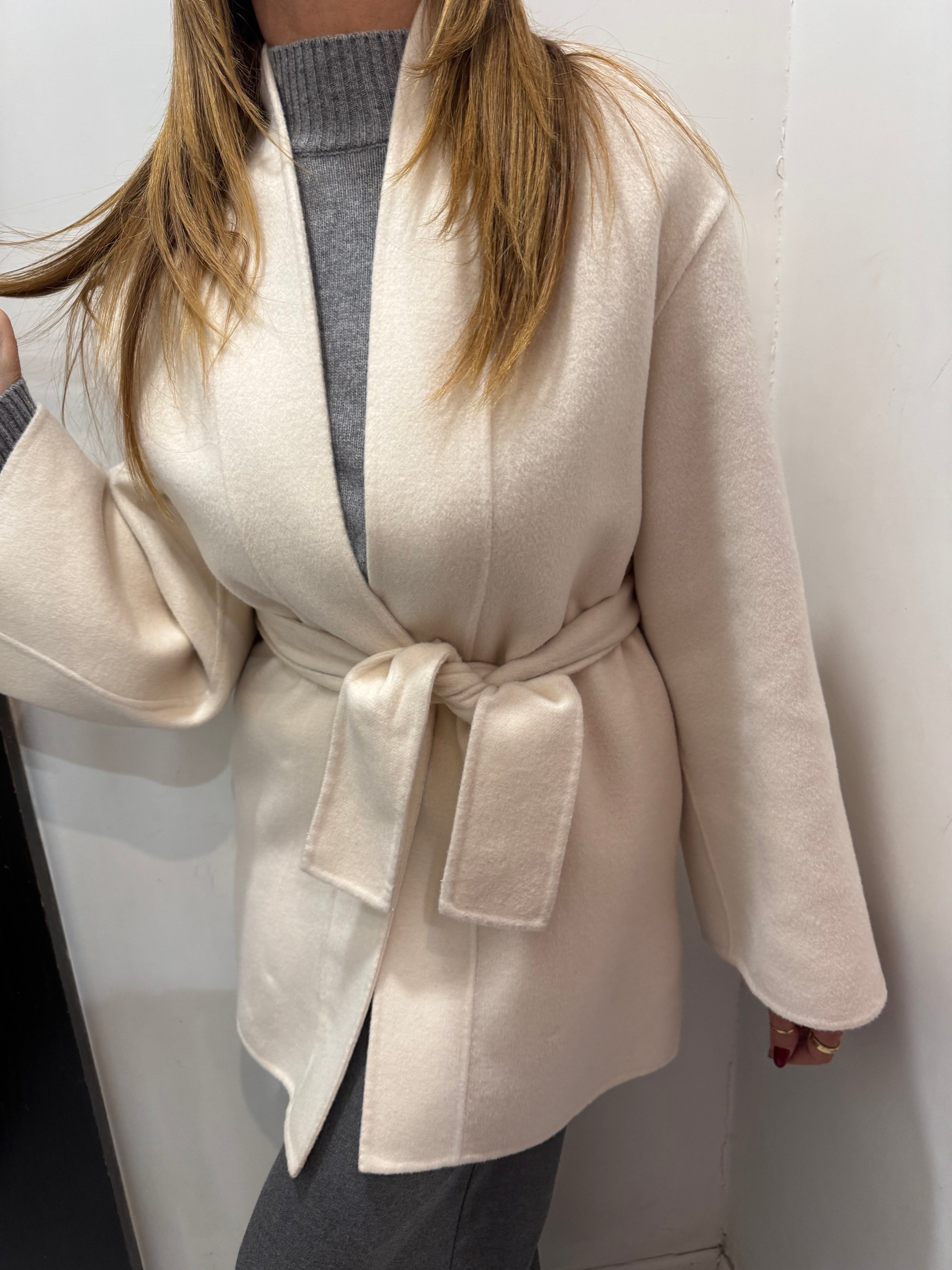 Cappotto Kimono in Lana con Cintura Kaos Donna