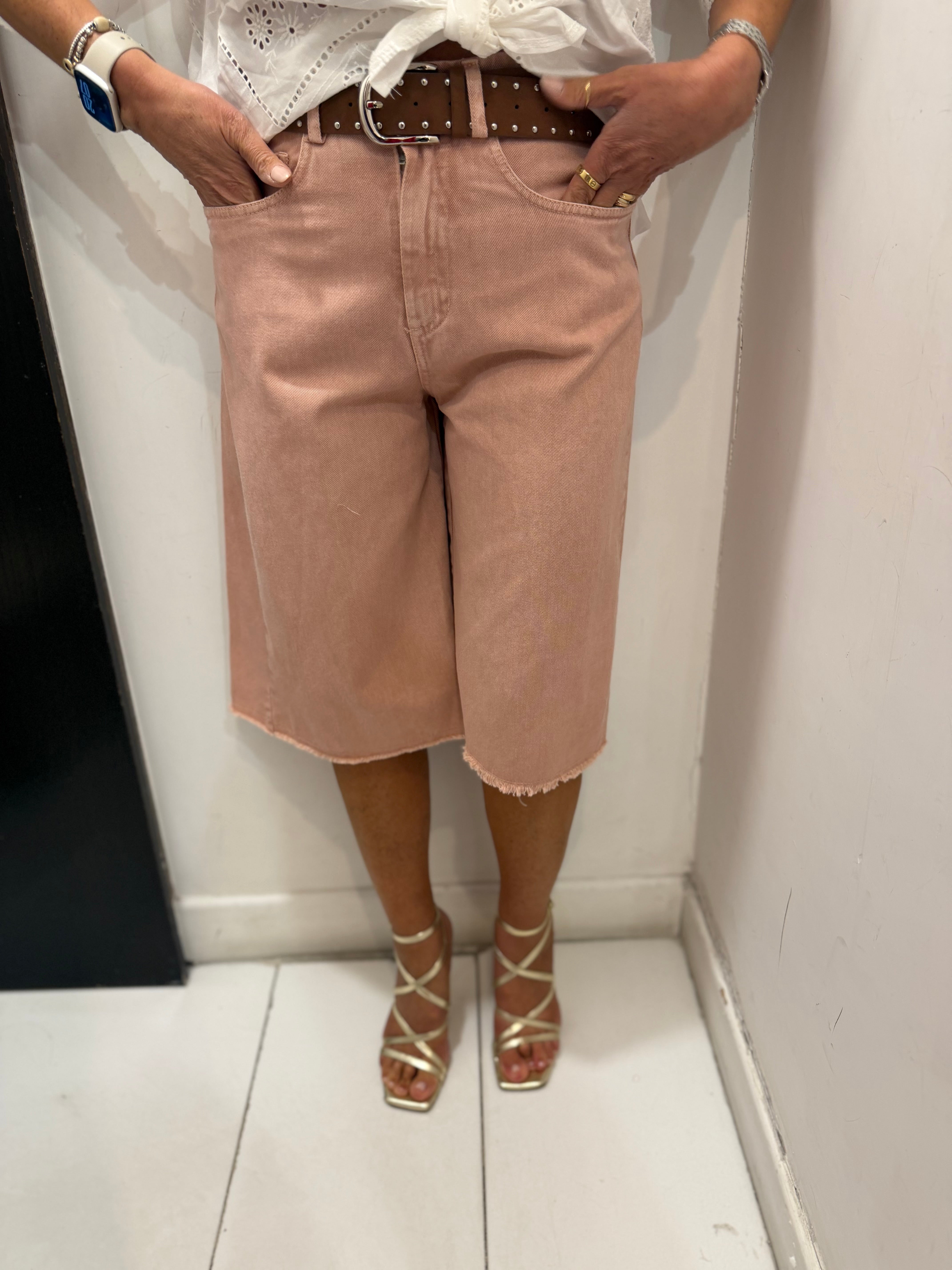 Bermuda Denim con foulard e cintura Emisphere