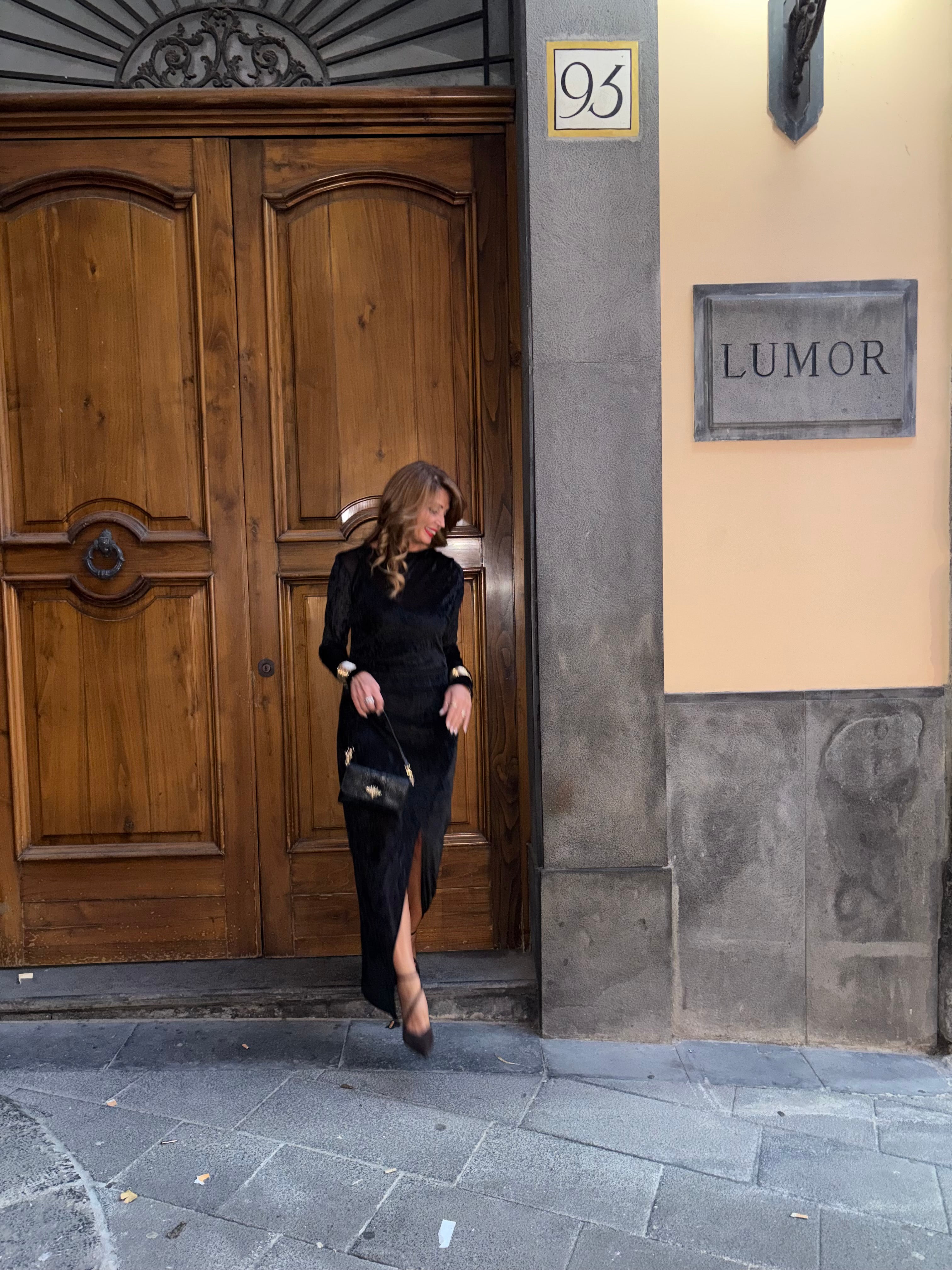 Abito lungo con polsini metallici Imperial