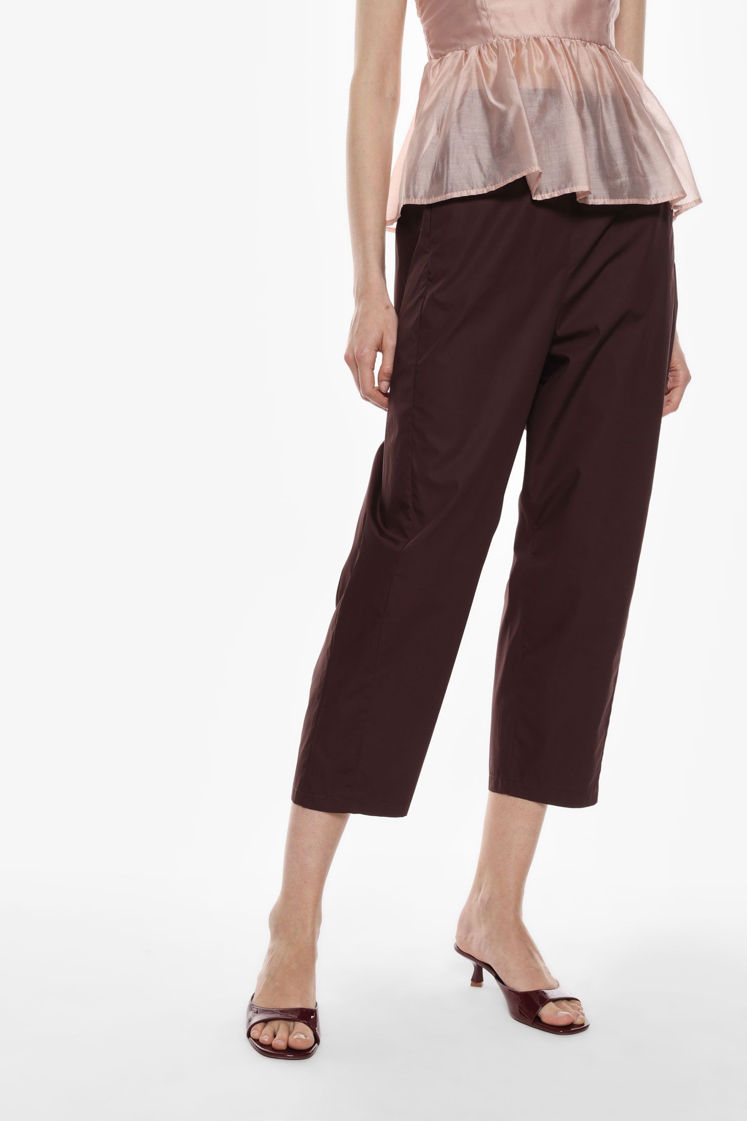 Pantaloni cropped a vita media elasticizzata Imperial