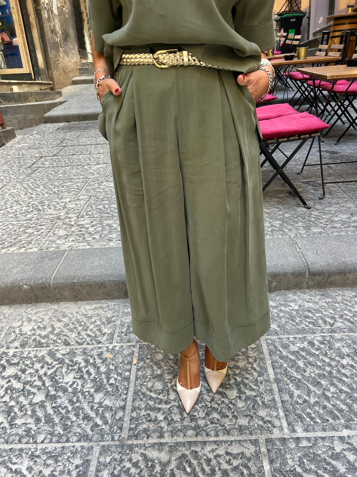 Pantaloni ampi a vita alta Imperial