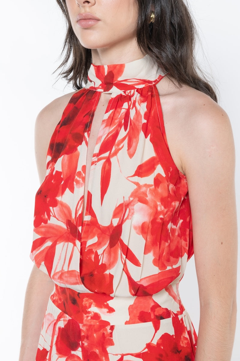Tuta scollo americano floreale Kaos Donna