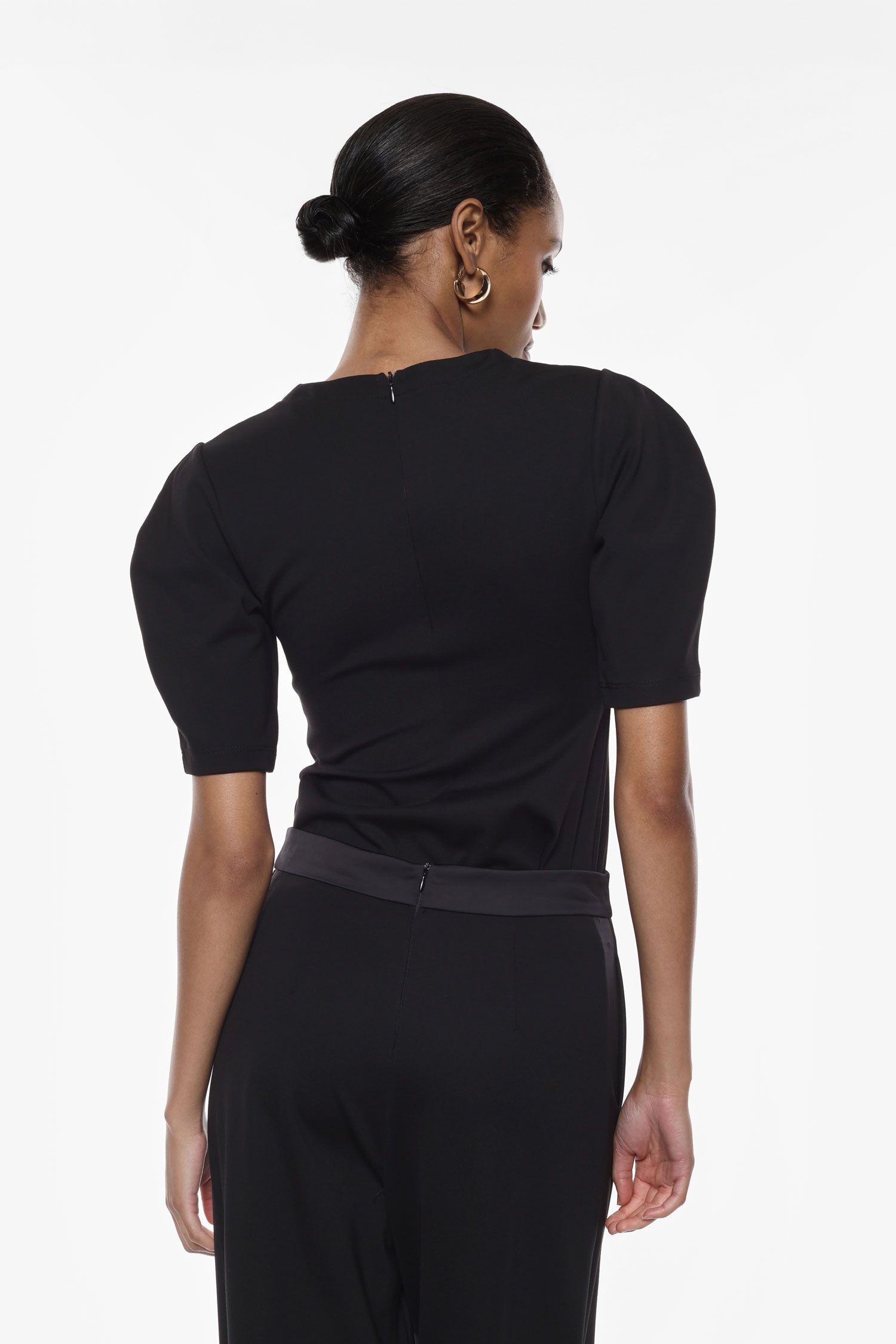 Top strutturato maniche corte spalla arricciata Imperial