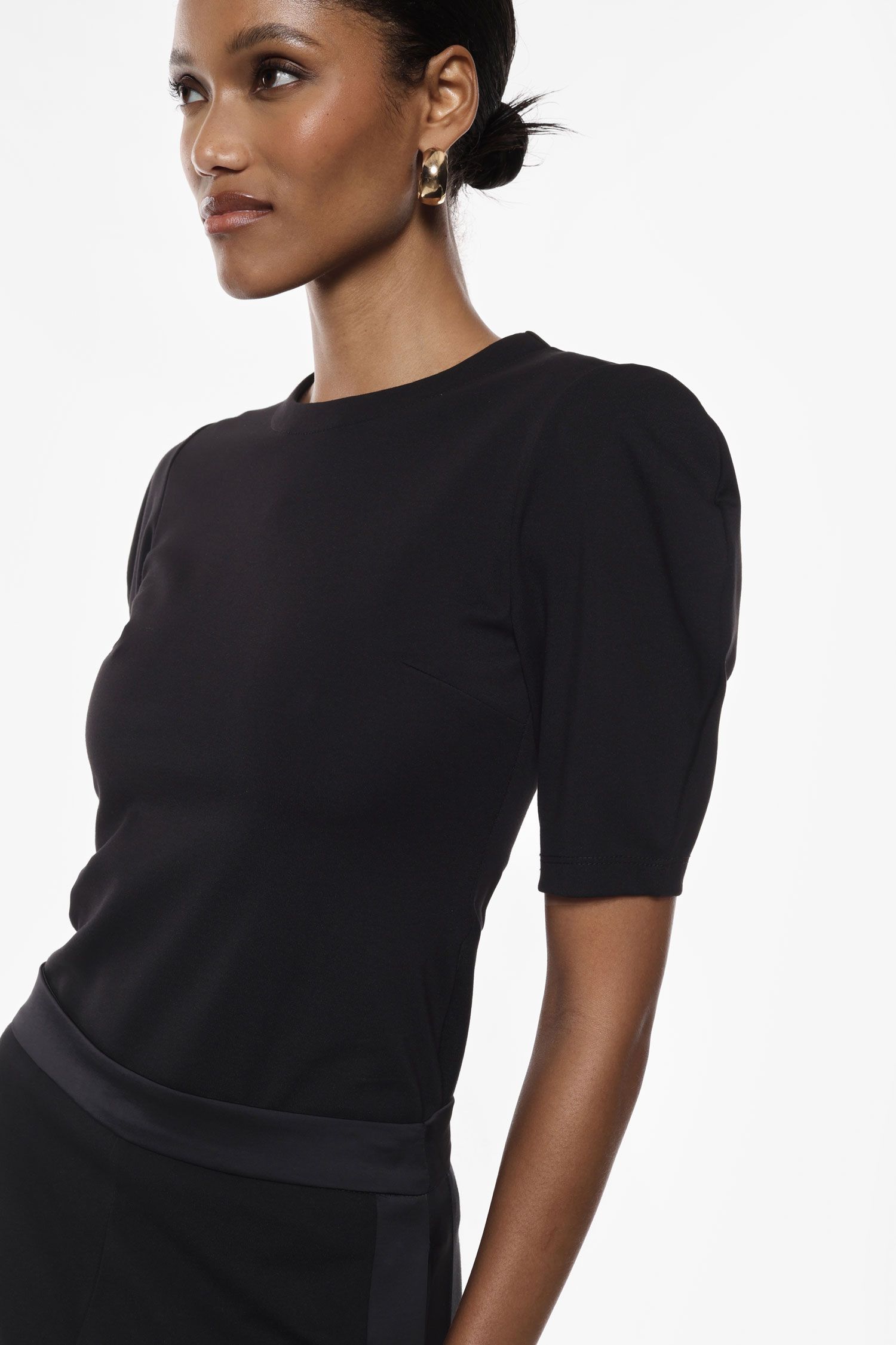 Top strutturato maniche corte spalla arricciata Imperial