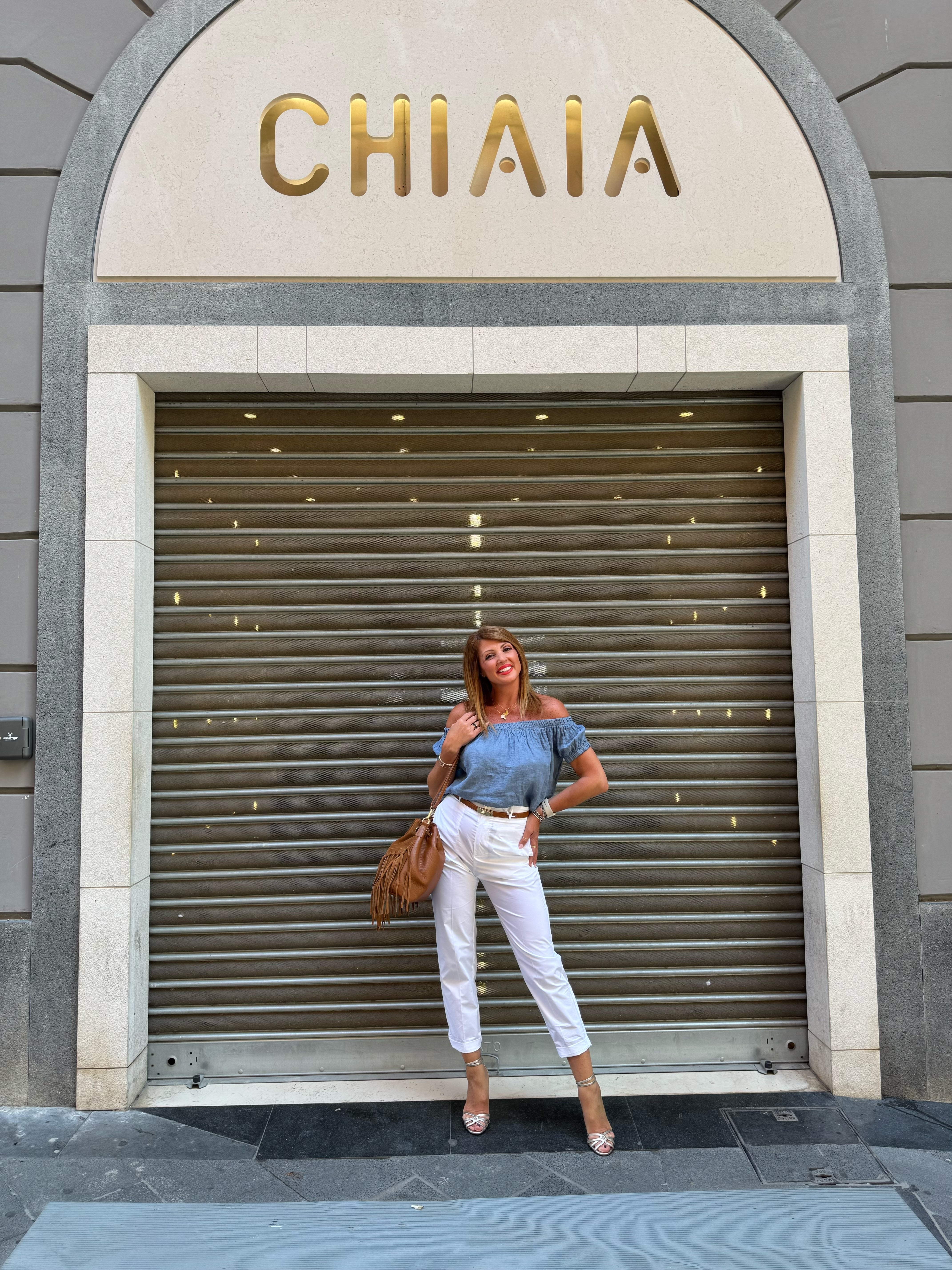 Pantalone in cotone con elastico sul retro Imperial