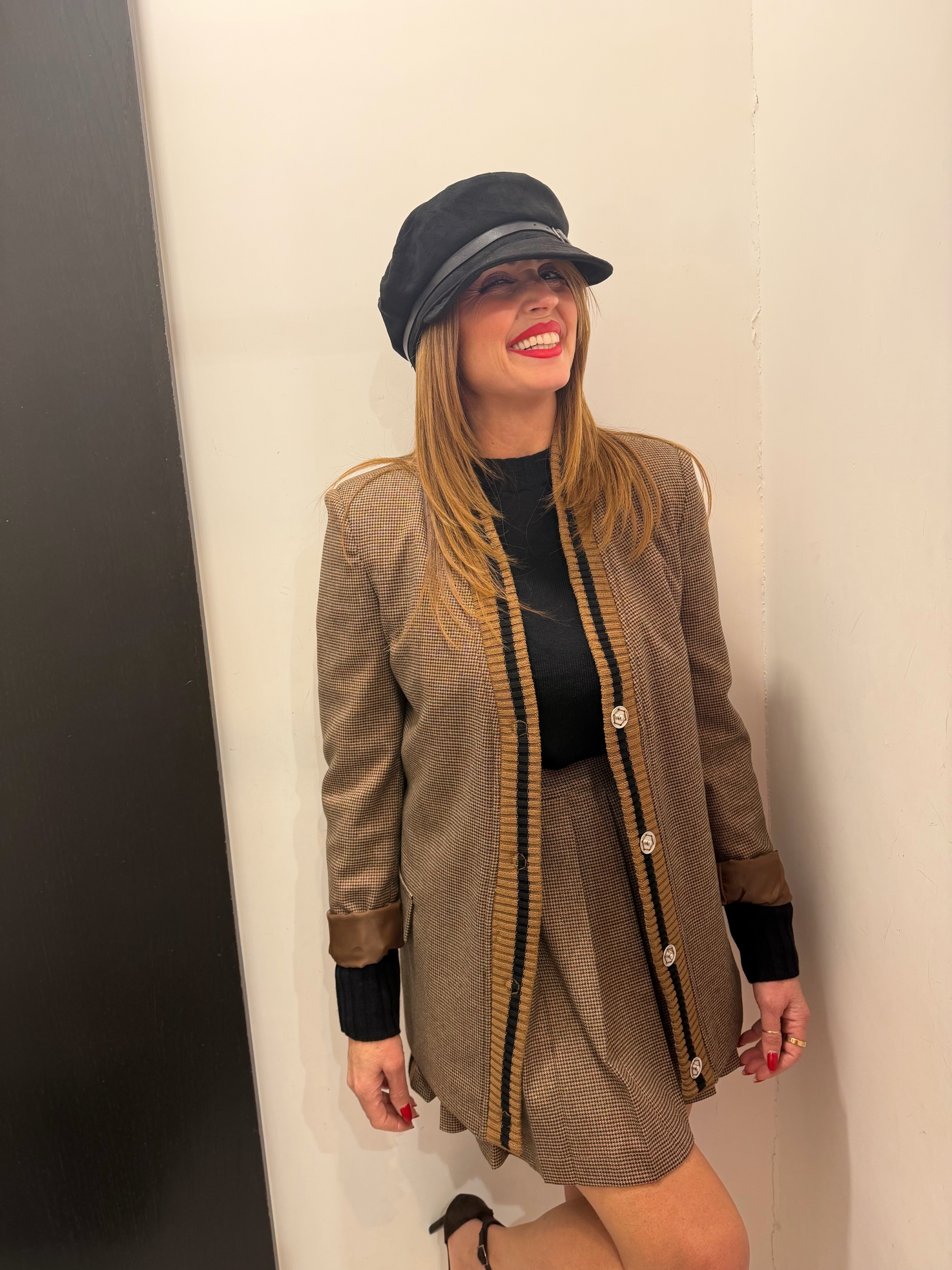 Gonna pied de poule con profilo laterale Brizzi