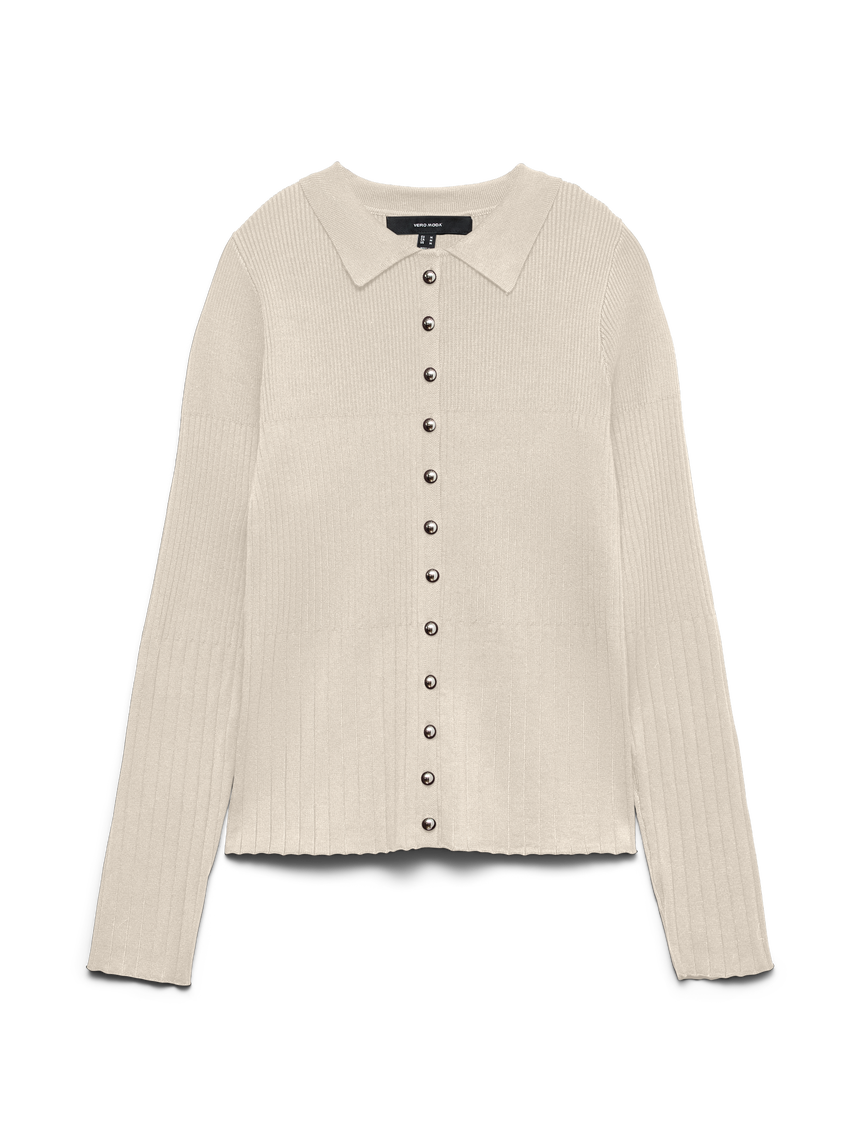 Pull a costine con colletto e bottoni Vero Moda