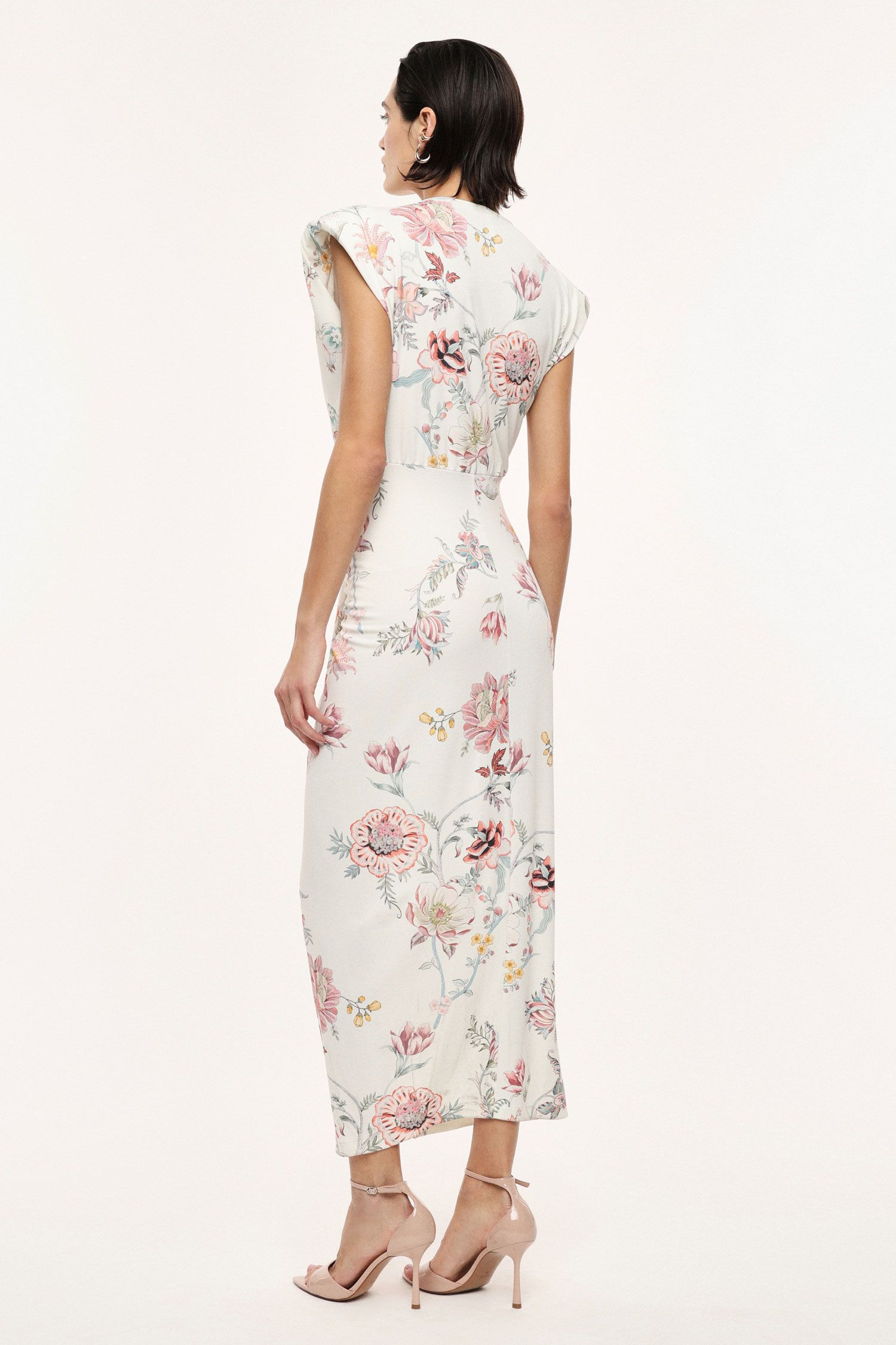 Abito lungo fantasia floreale con scollo a v Imperial
