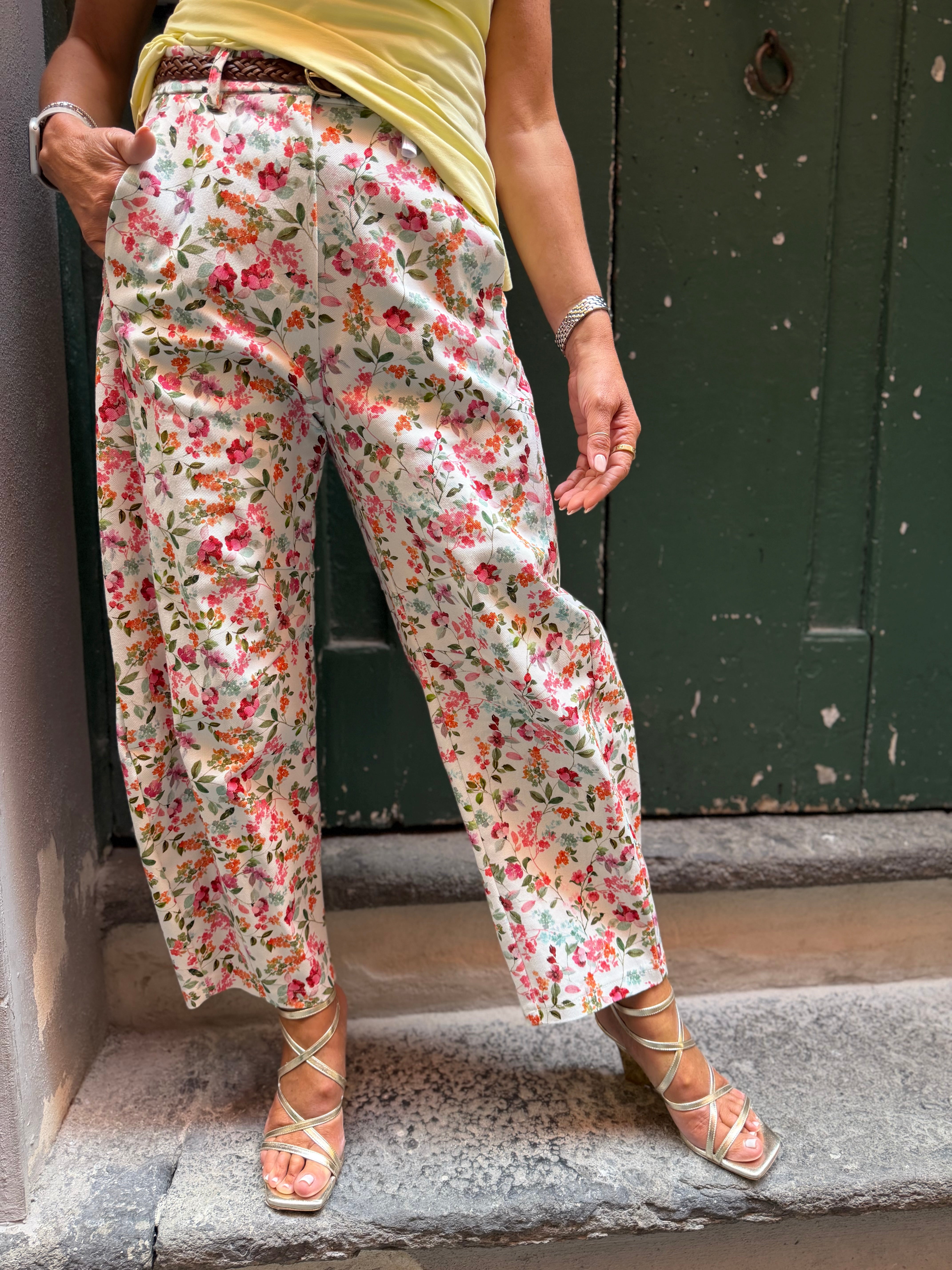 Pantaloni barrel stampati fantasia floreale Imperial