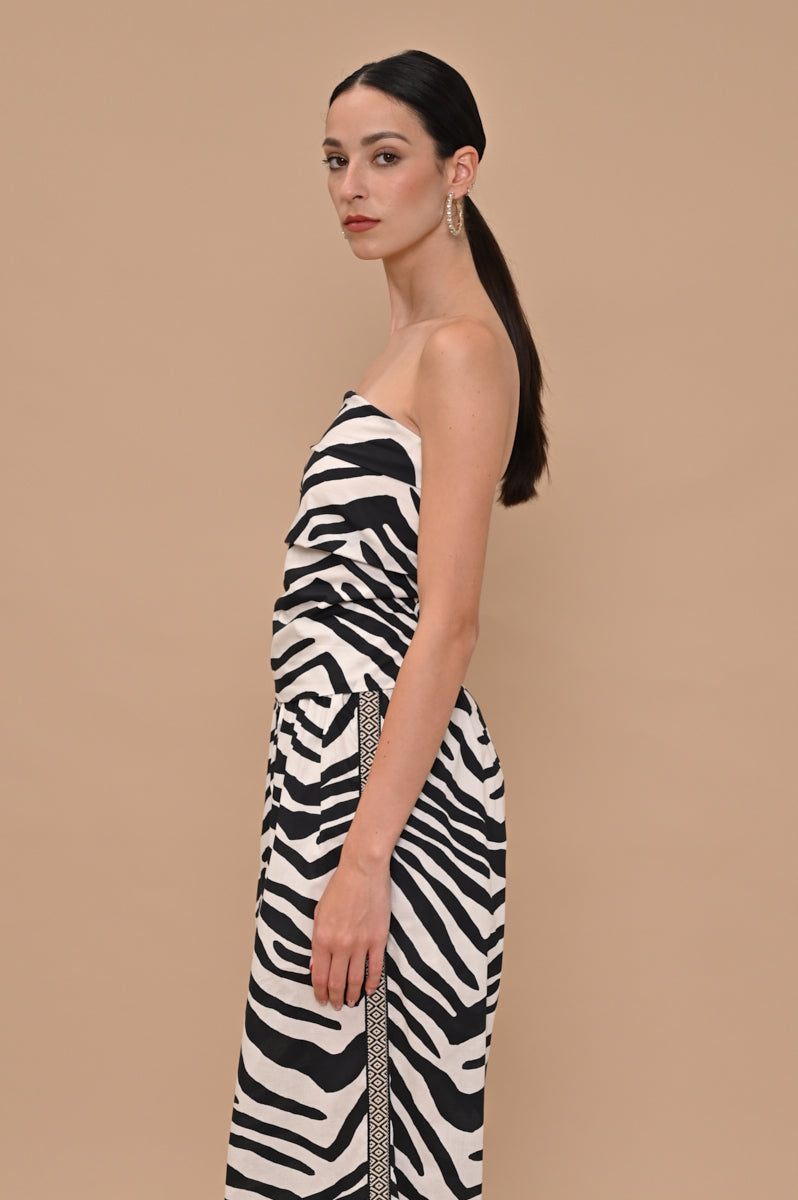 Top a fascia stampa zebra Kaos Jeans