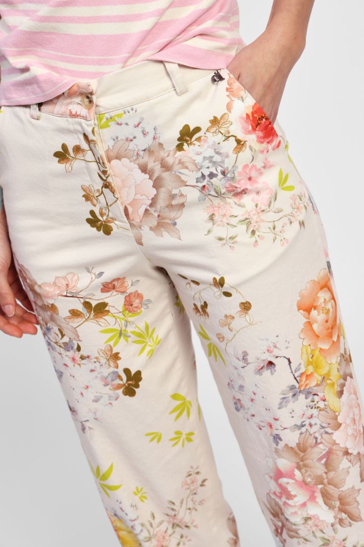 Pantaloni chino stampati floreali Dixie