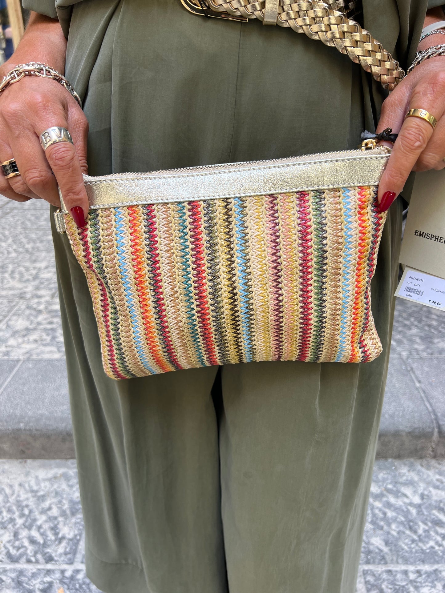 Pochette in rafia Emisphere