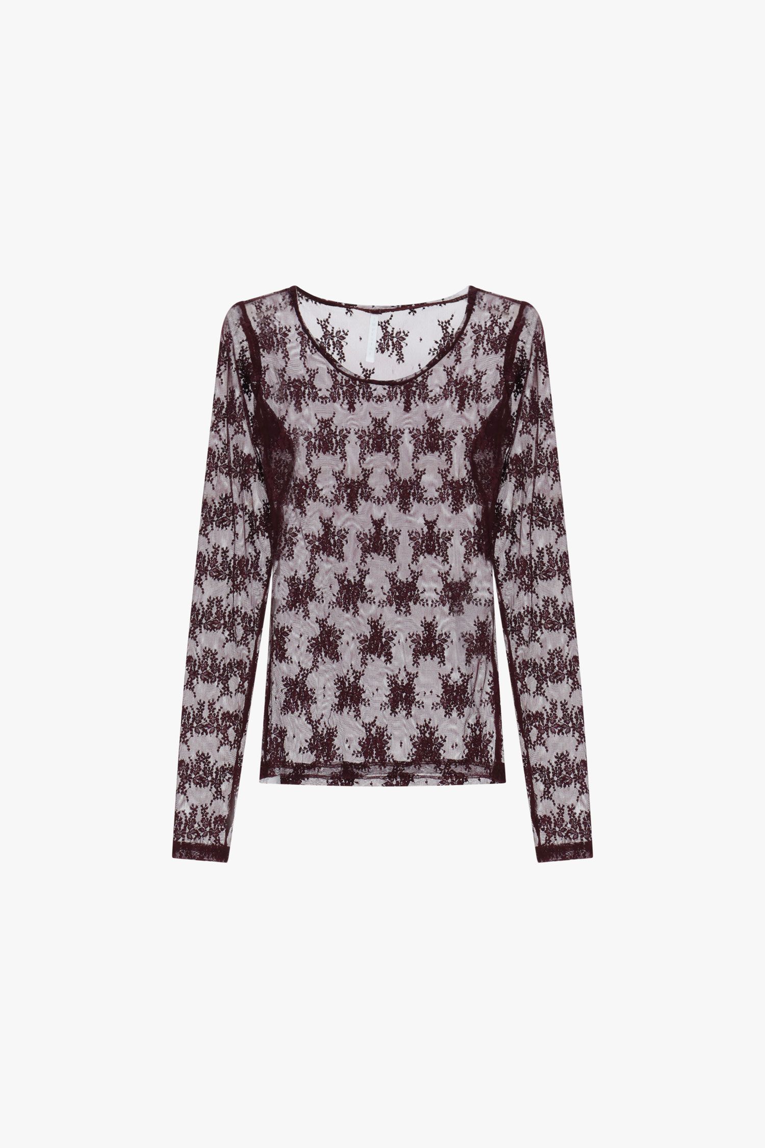 Maglia in pizzo trasparente a maniche lunghe Imperial